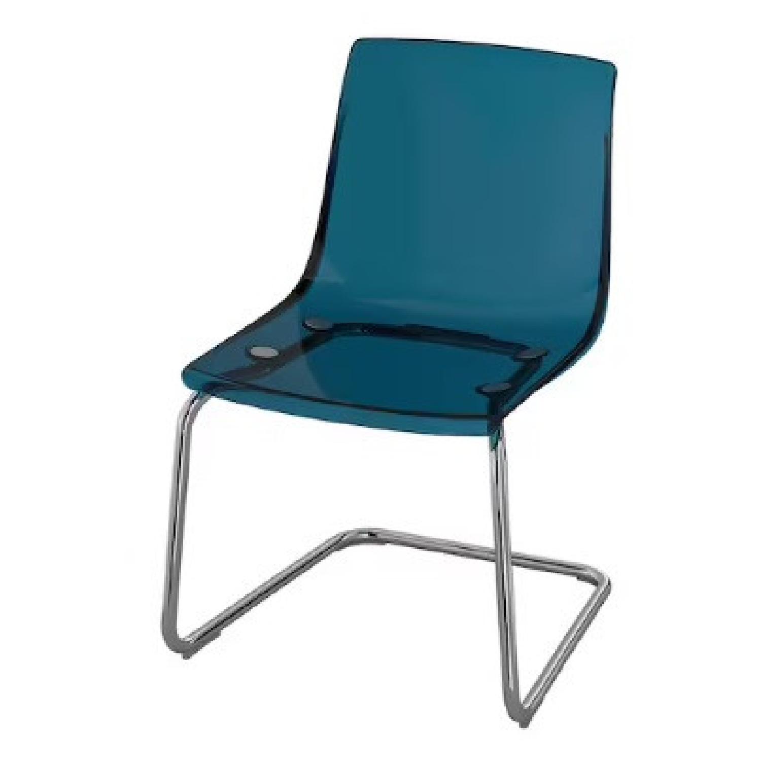 IKEA Tobias chair 椅子　A IKEA 4 TOBIAS Chair Blue Chrome - AptDeco