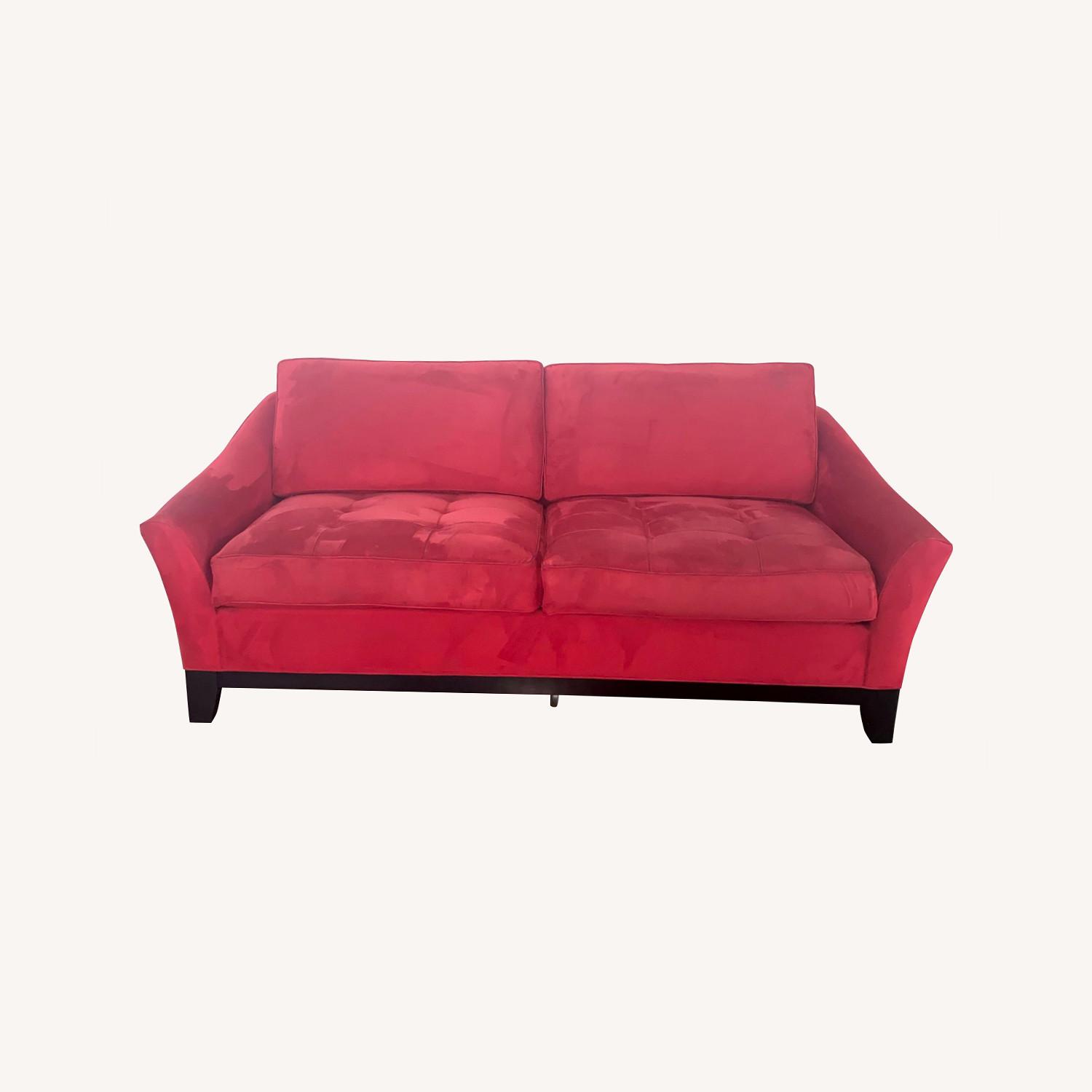 Raymour & Flanigan Sleeper Rory Red Sofa AptDeco