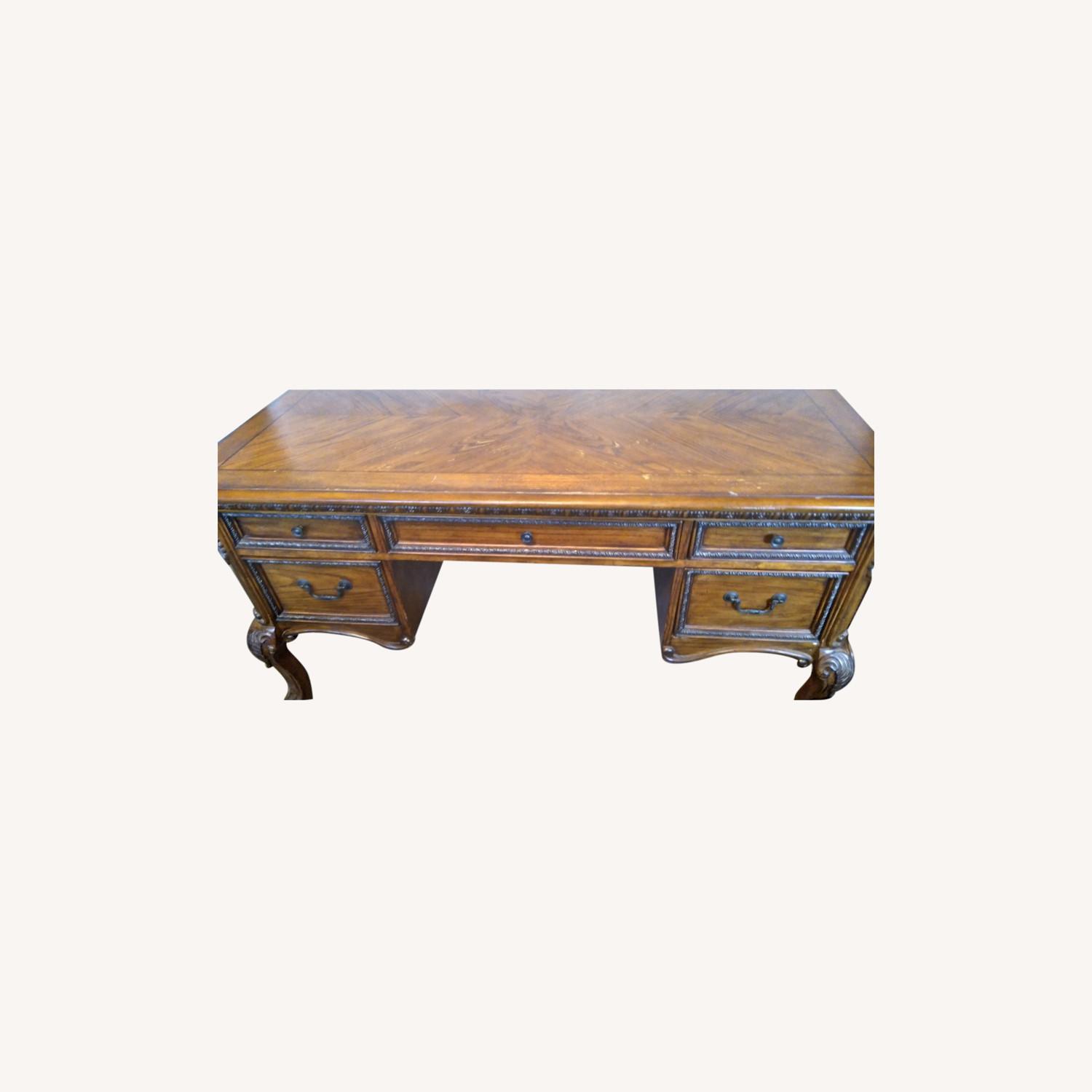 Vintage 5 Drawer Desk - image-0