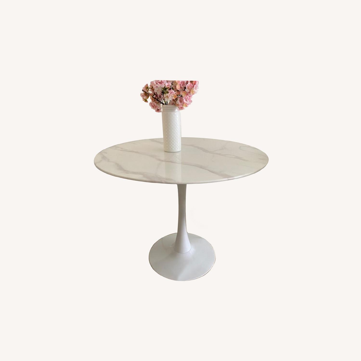 Wayfair Marble Round Dining Table + 2 Chairs AptDeco