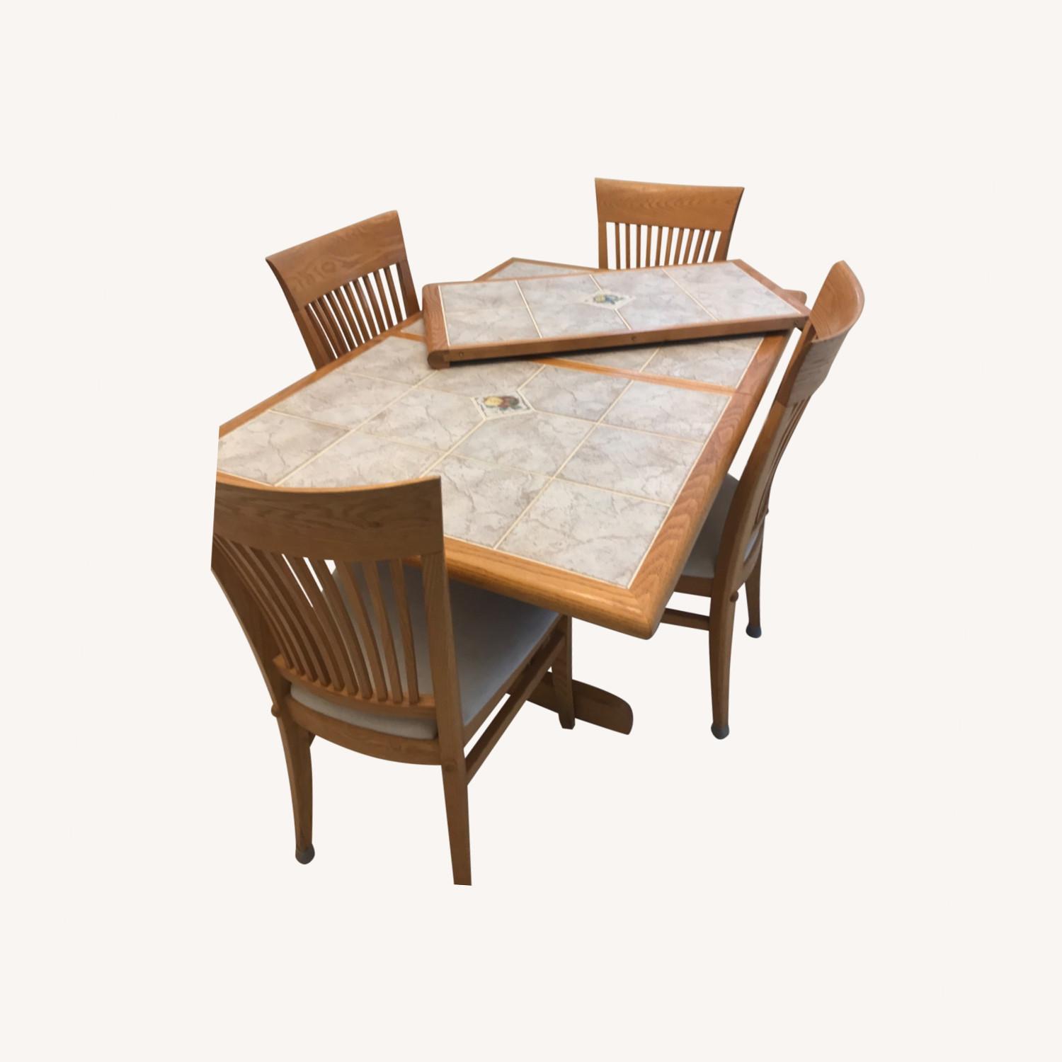 Taylor Made Custom Stone Tile Top Table and Chairs AptDeco