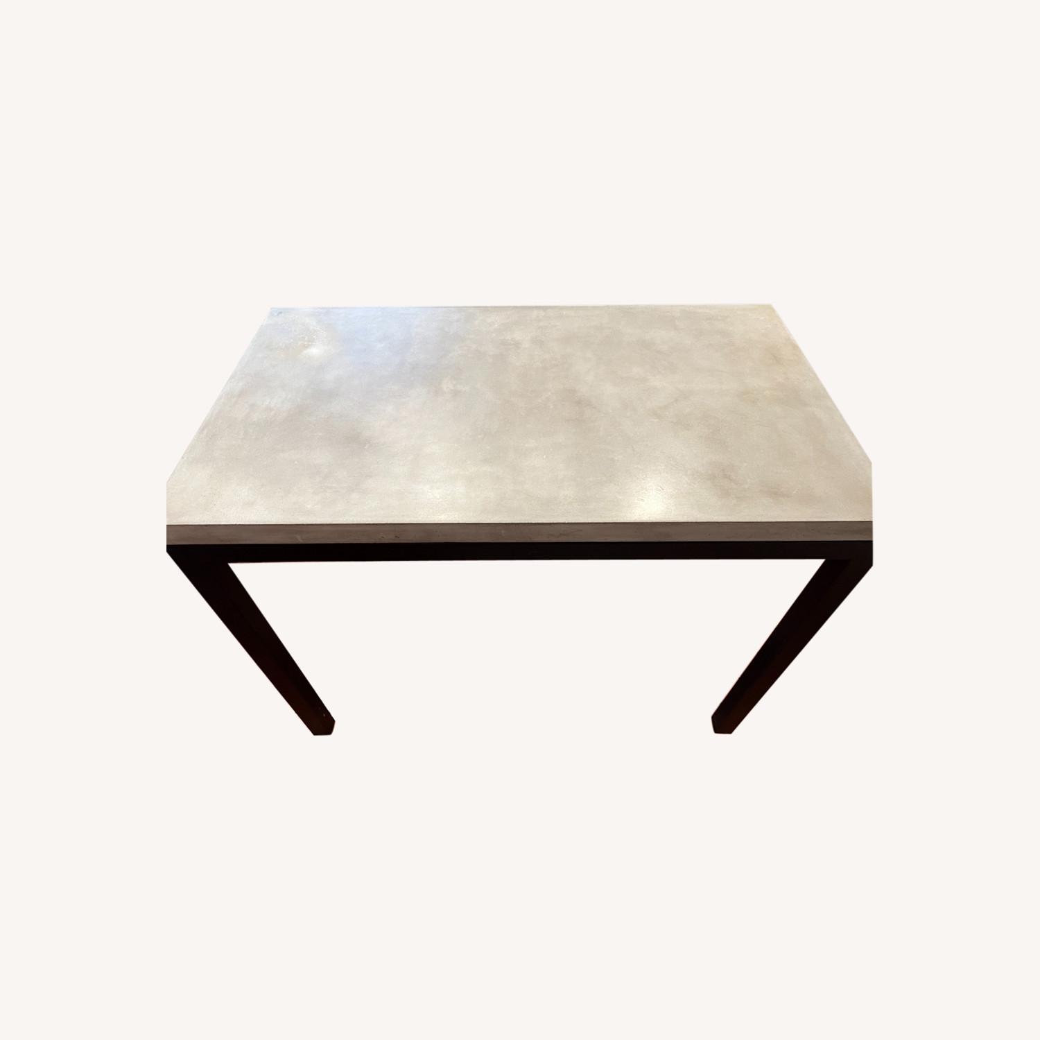 Crate and Barrel Parsons Concrete Dining Table AptDeco