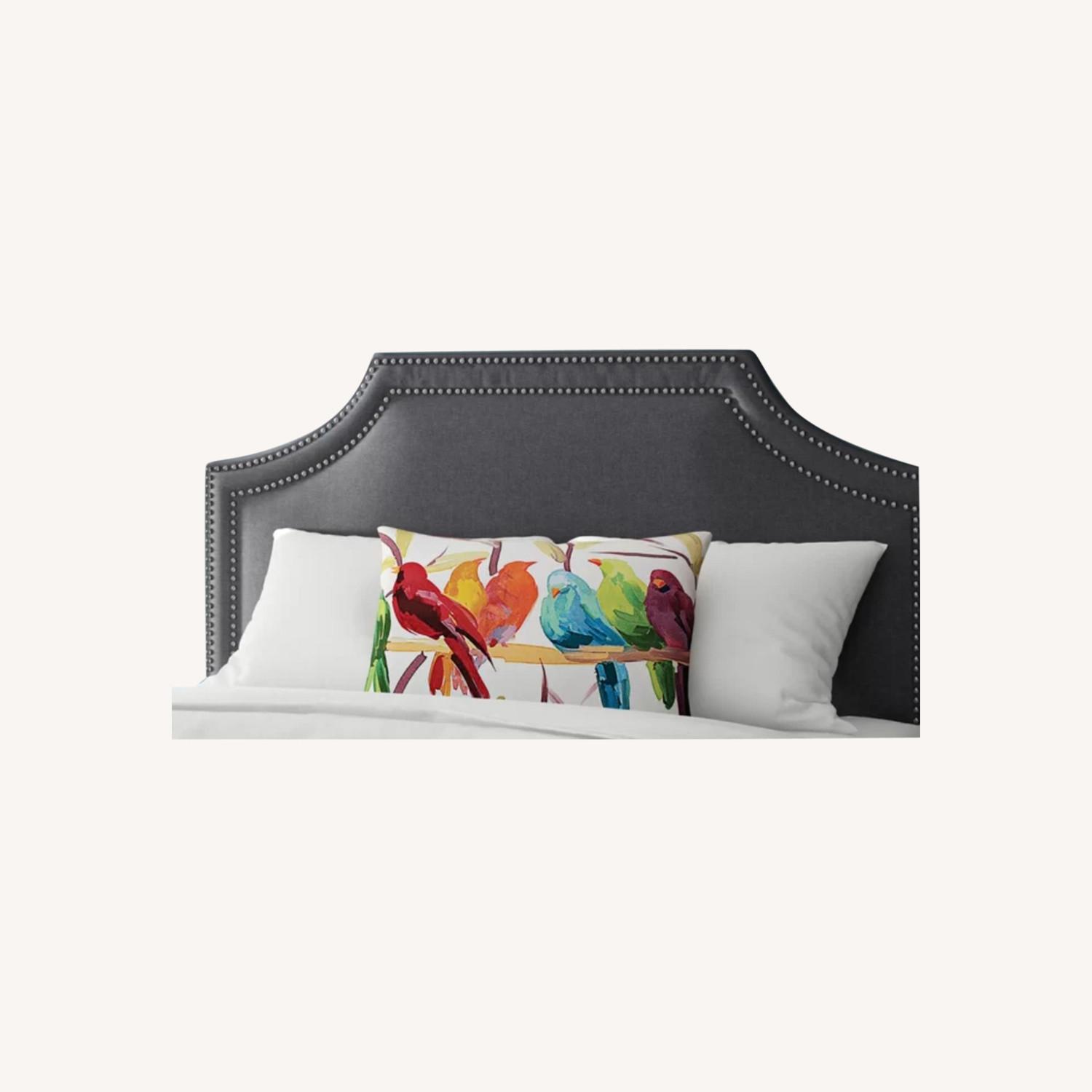 Dark Grey Upholstered Headboard - image-0