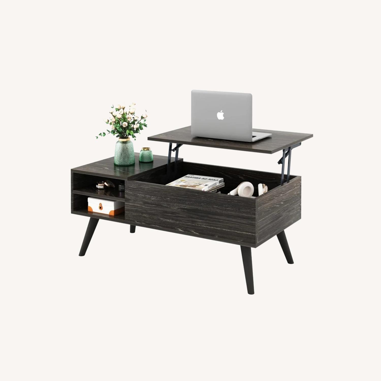 Wayfair Black Wooden Coffee Table with Storage AptDeco