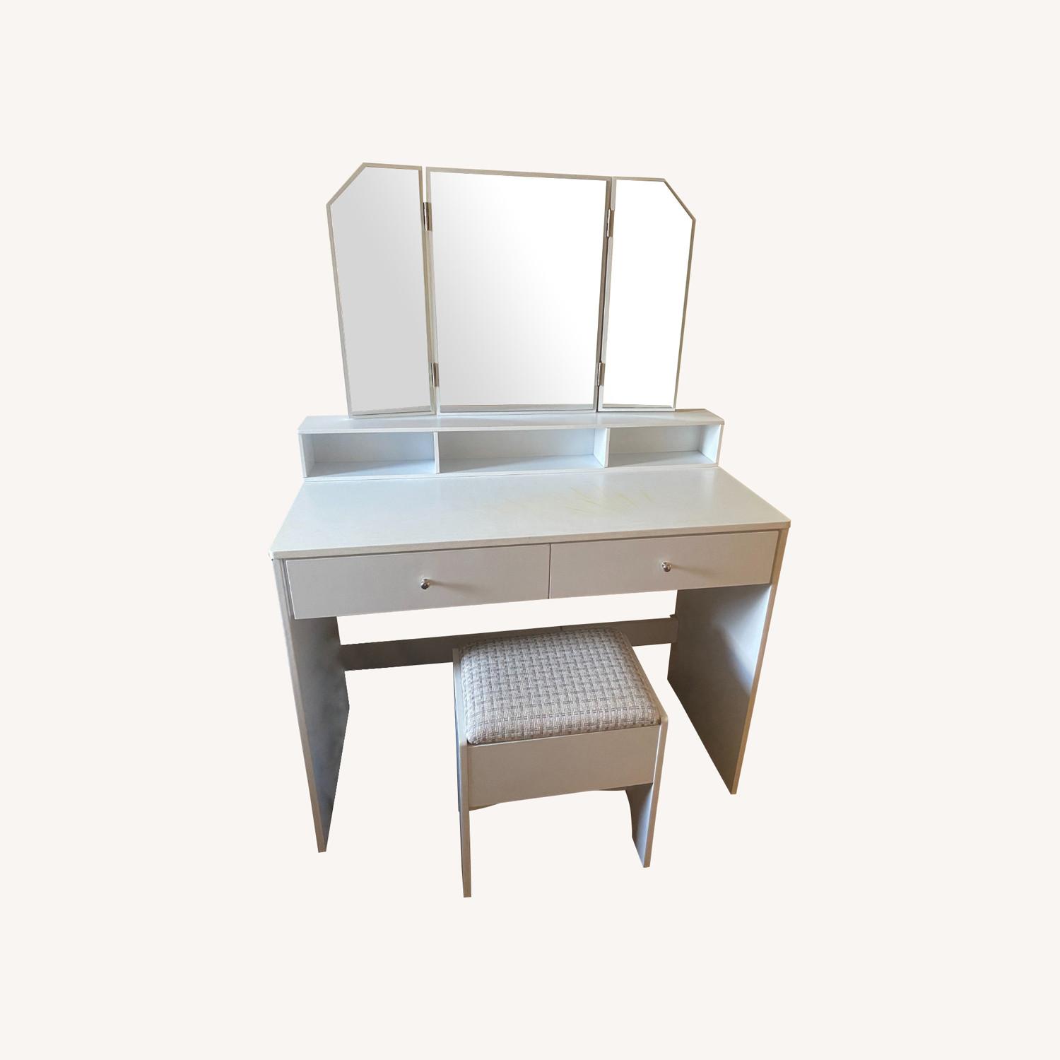 Vanity Set with Stool and Mirror AptDeco
