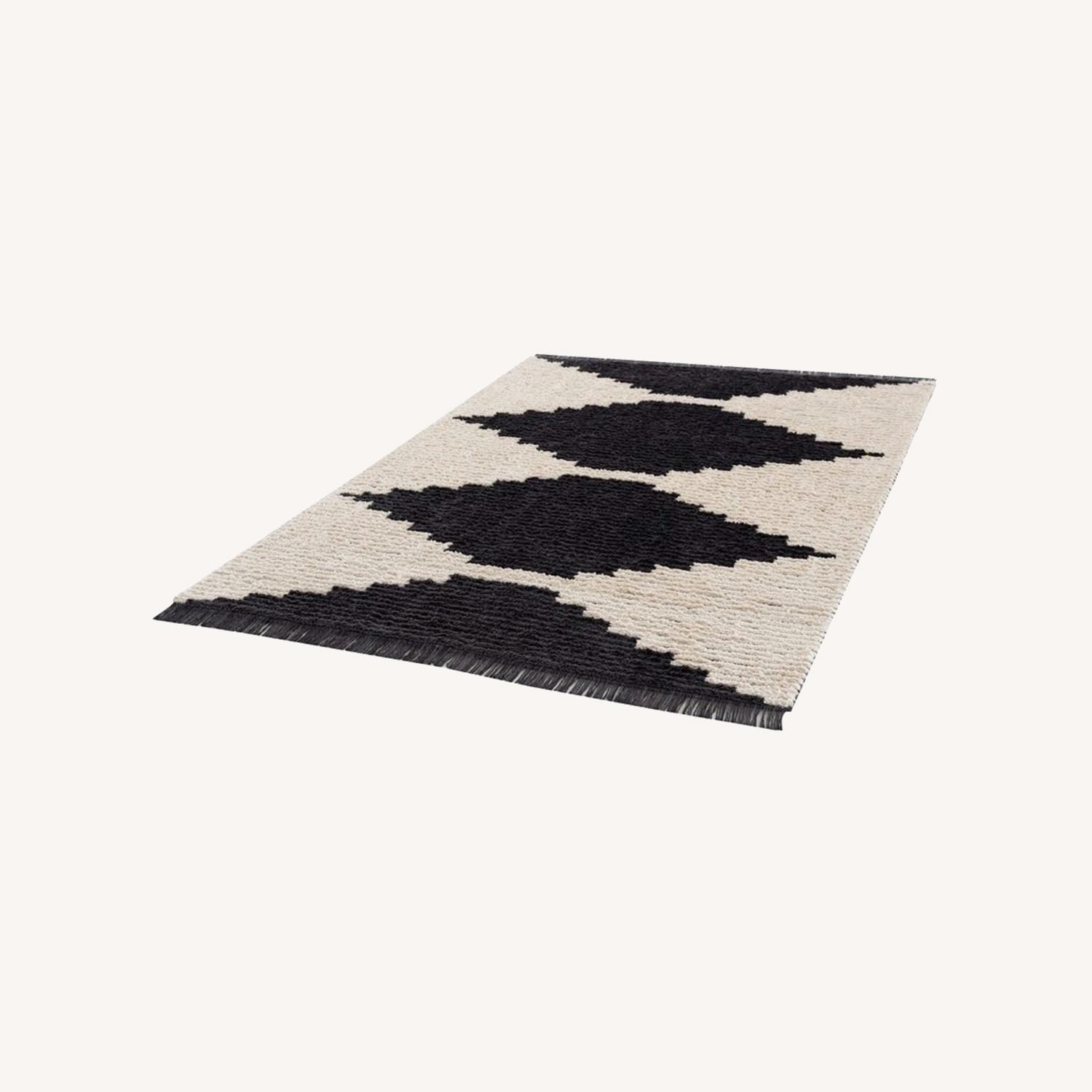 Wayfair Woven Area Rug in Black/Ivory - image-0