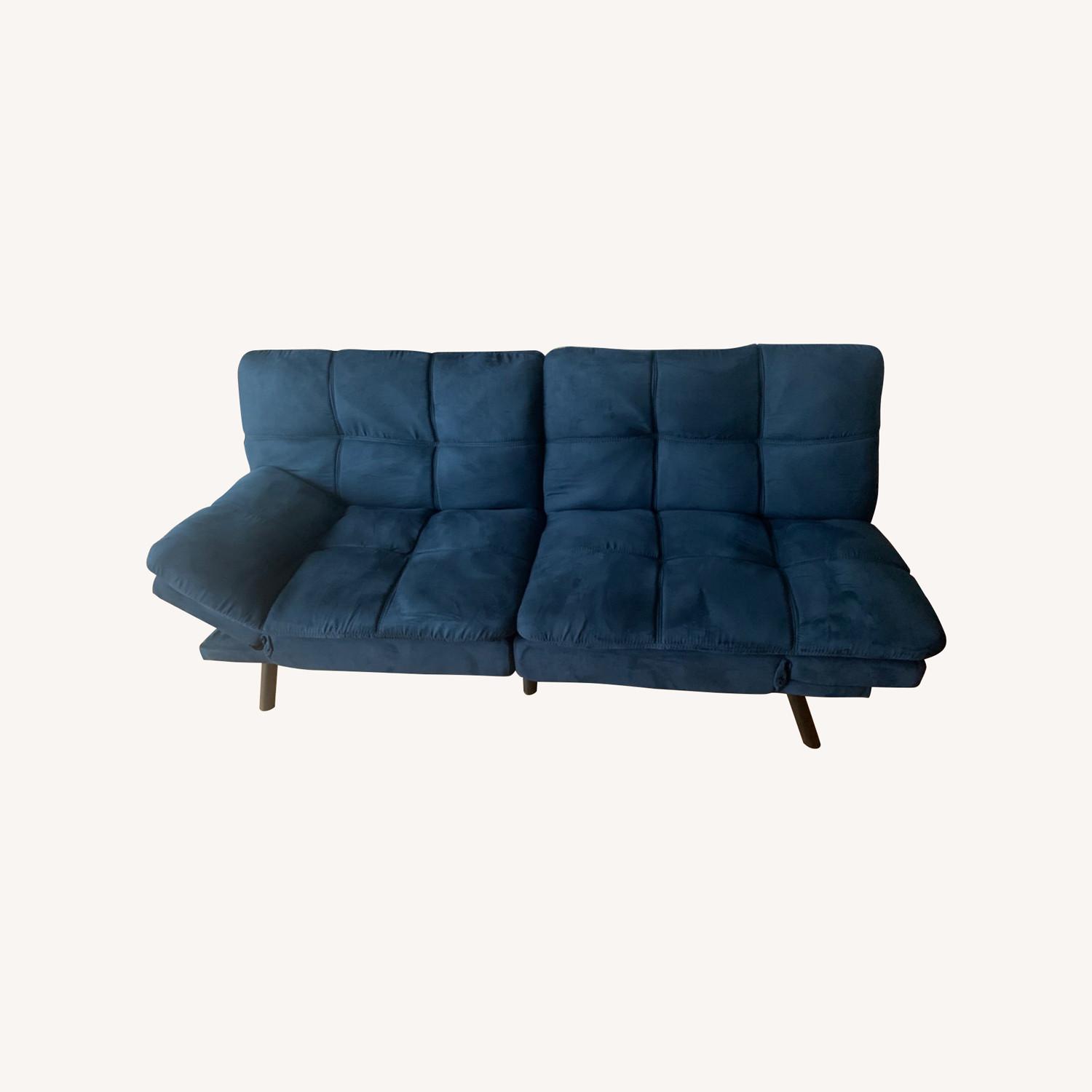 Walmart Blue Convertible Futon Sofa AptDeco