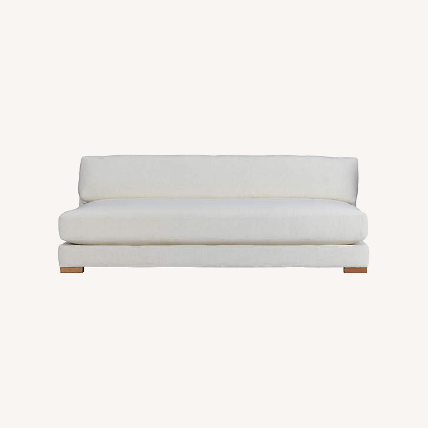 CB2 White Piazza Sofa AptDeco