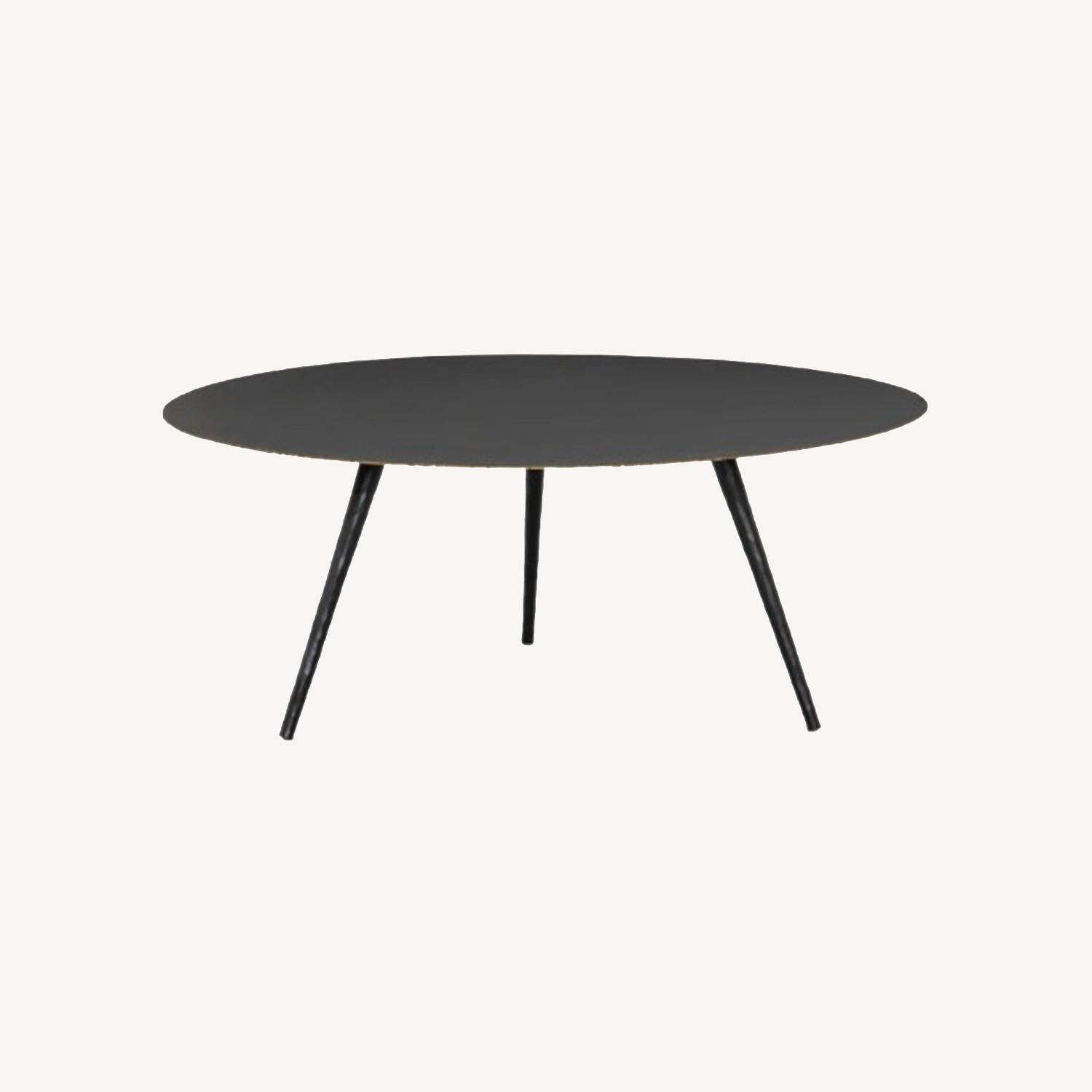 Burke Decor Rubbed Metal Circular Coffee Table - image-0