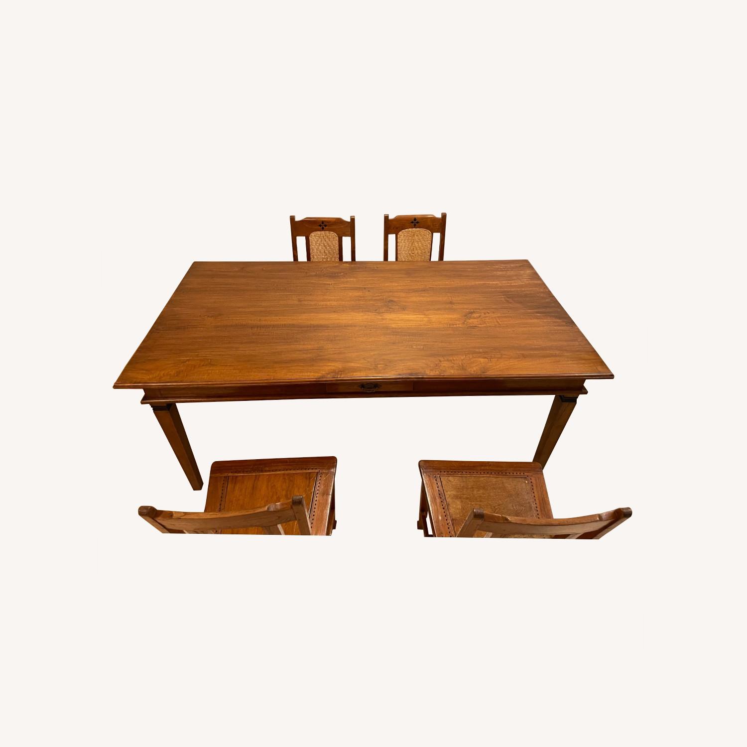 Teak Dinning Room Table Set - image-0