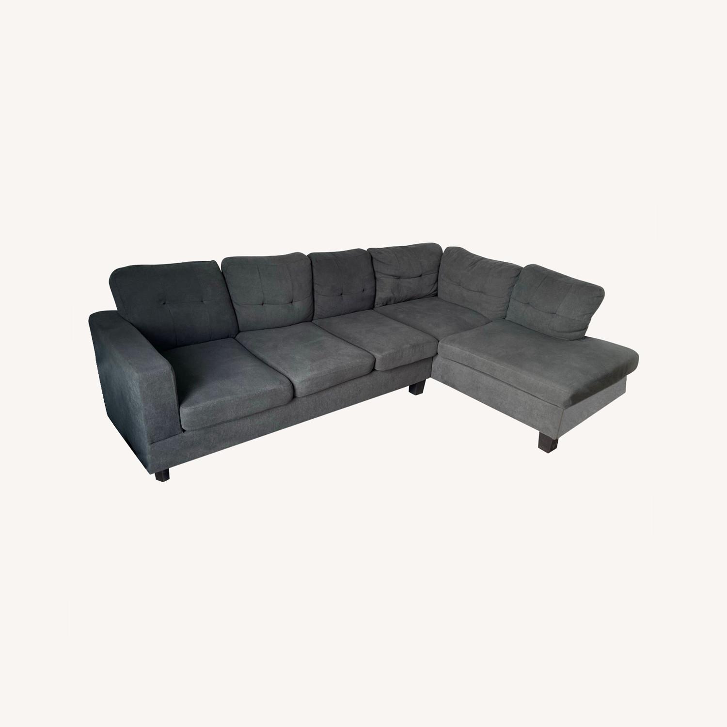 Wayfair Dark Grey Sectional Sofa AptDeco