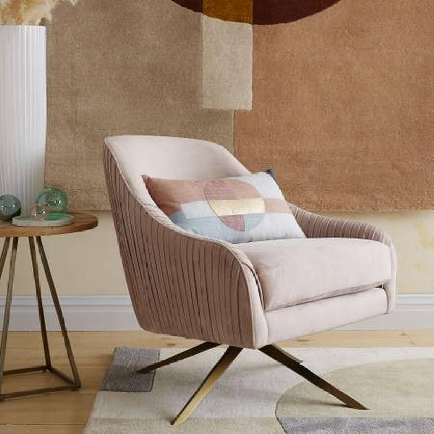 West Elm Roar & Rabbit Pleated Swivel Chair - image-4
