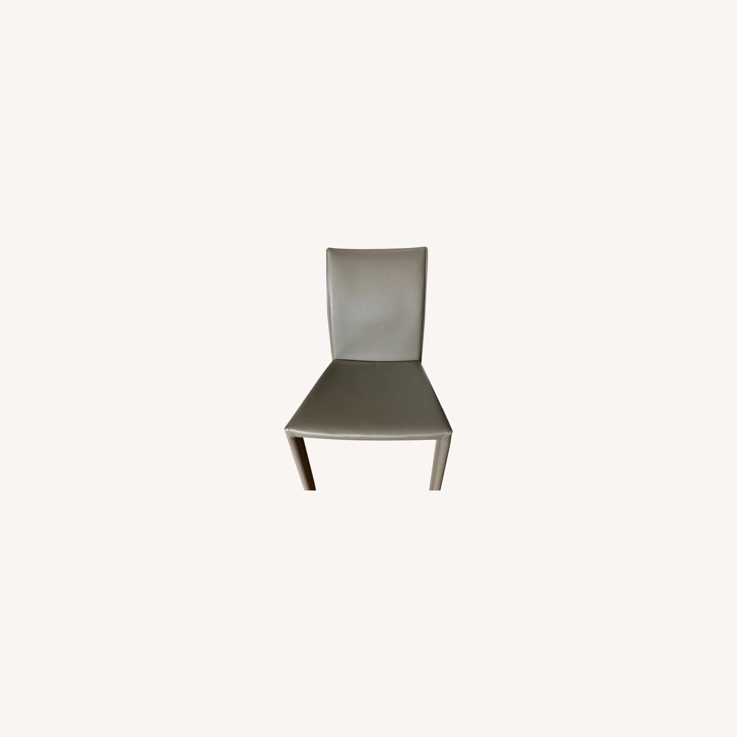 Safavieh Grey Leather Dining Chairs (4) - image-0