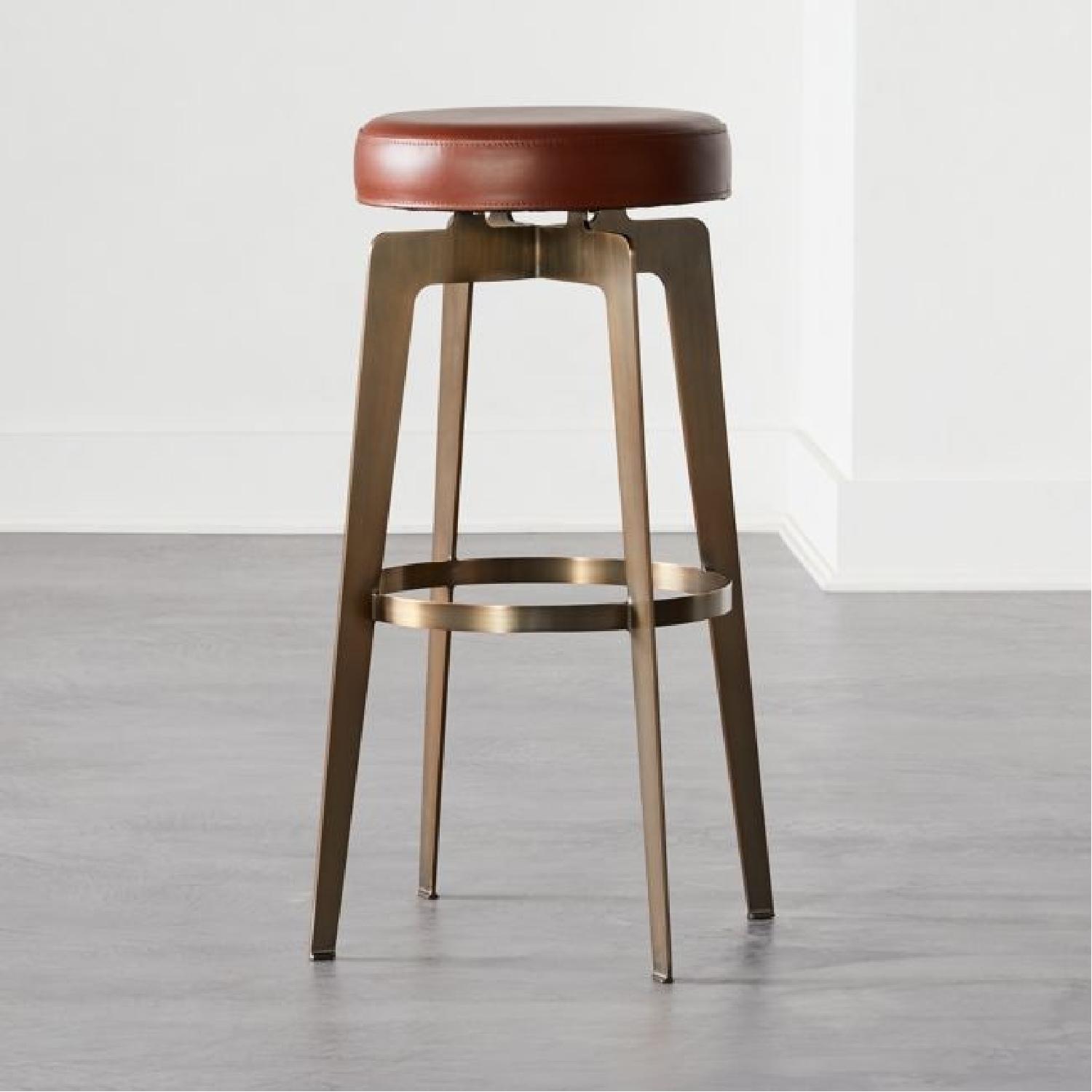 CB2 Hayden Round Counter Stool - Brown - image-5