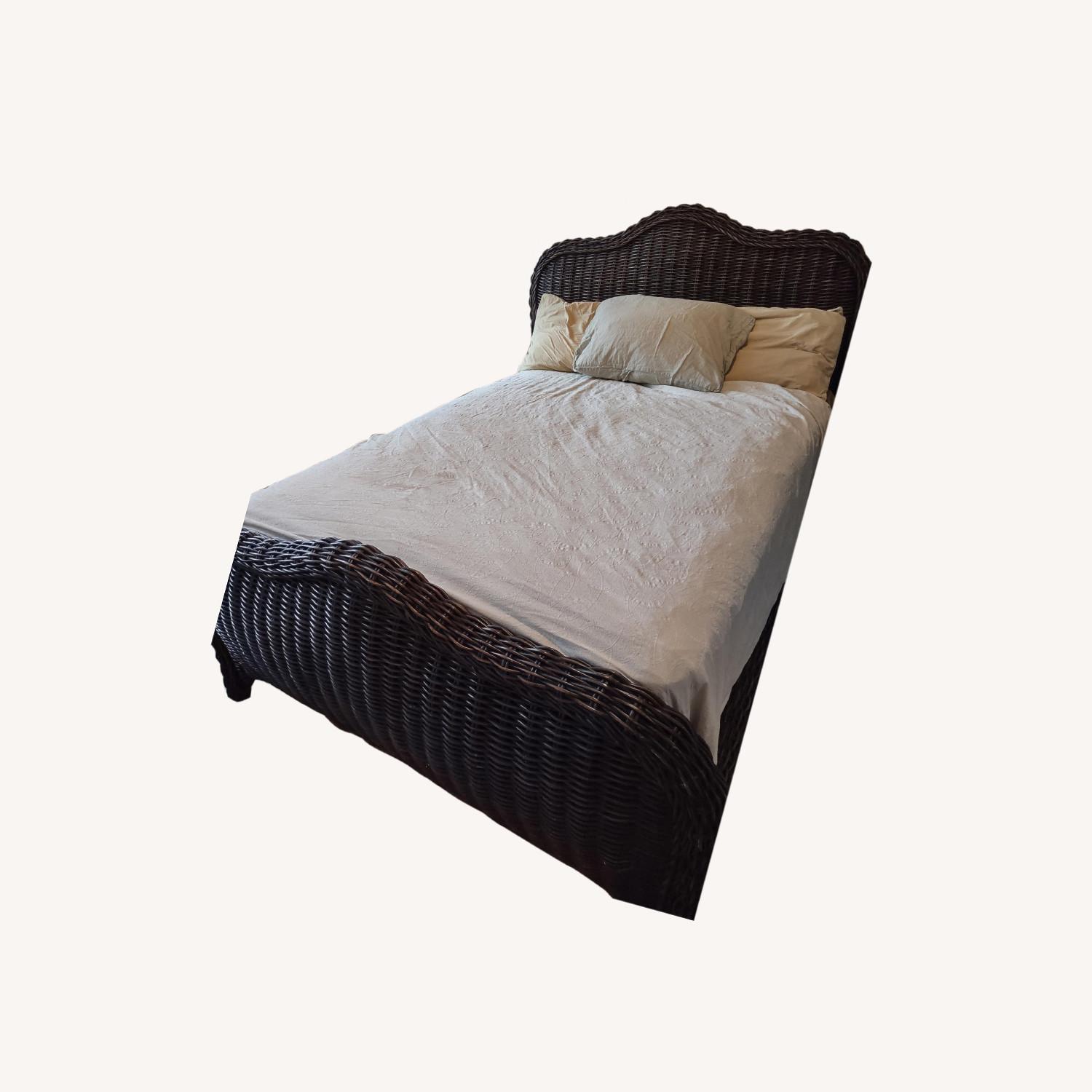 Crate & Barrel Wicker Full Size Bed - image-7