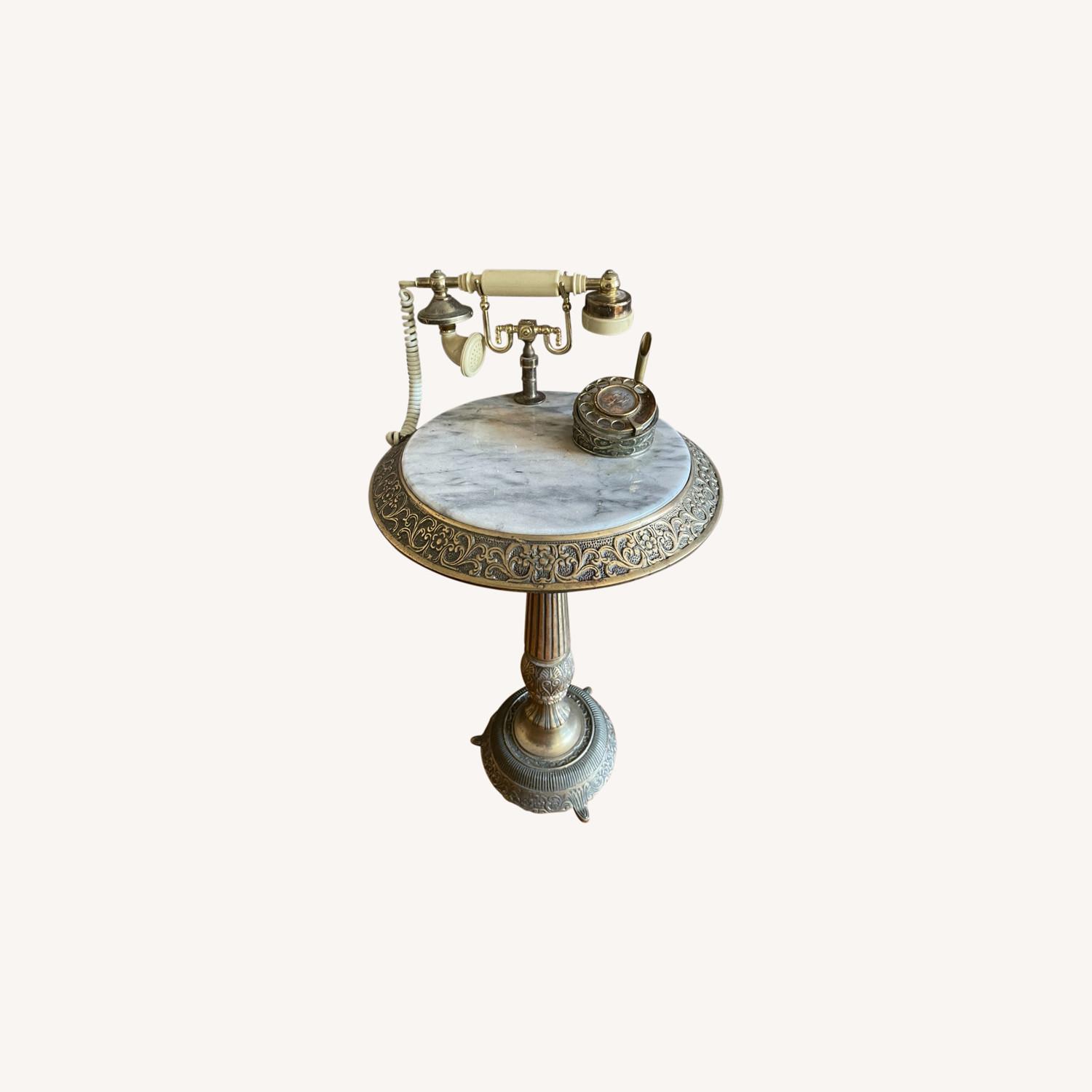 Marble Top Rotary Phone Table - image-0