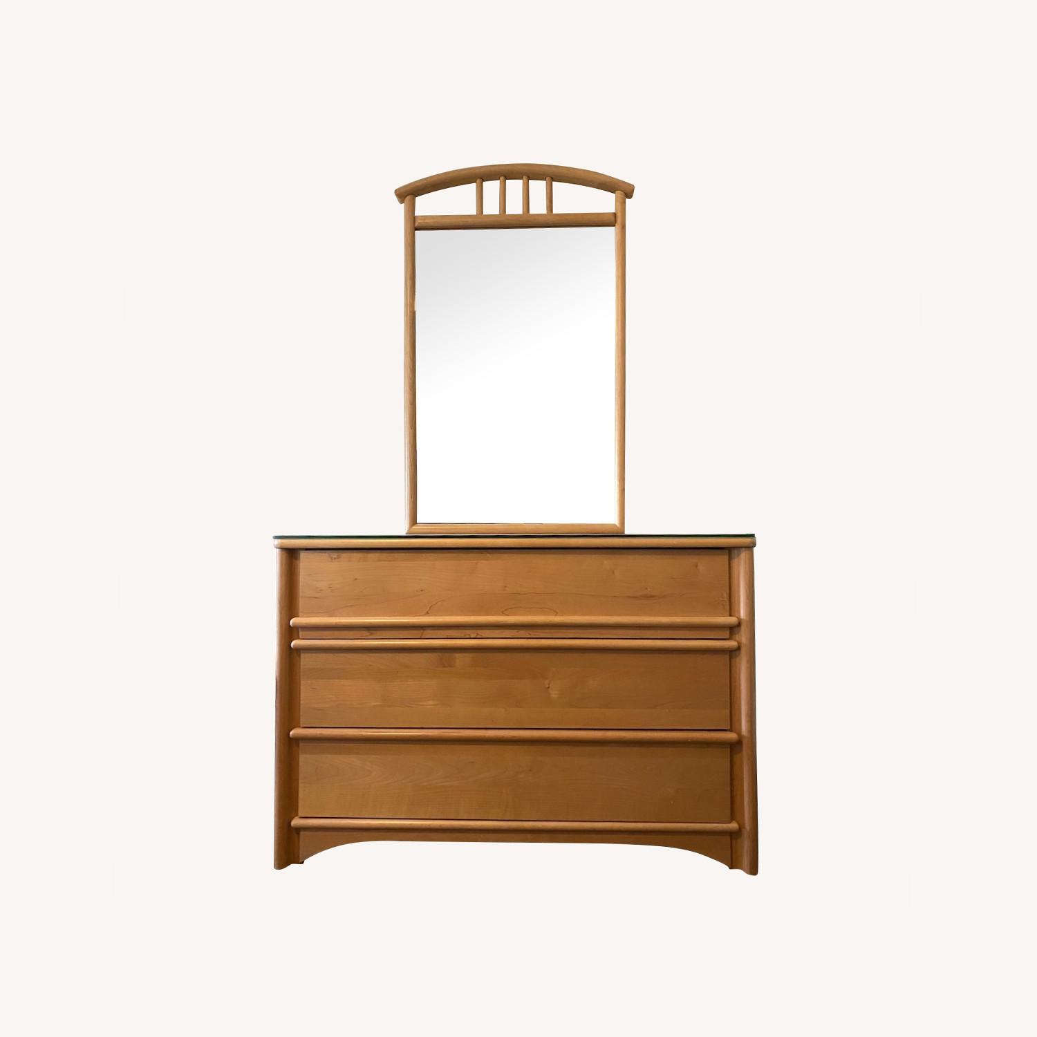 Stanley Light Wood Dresser with Mirror - image-0