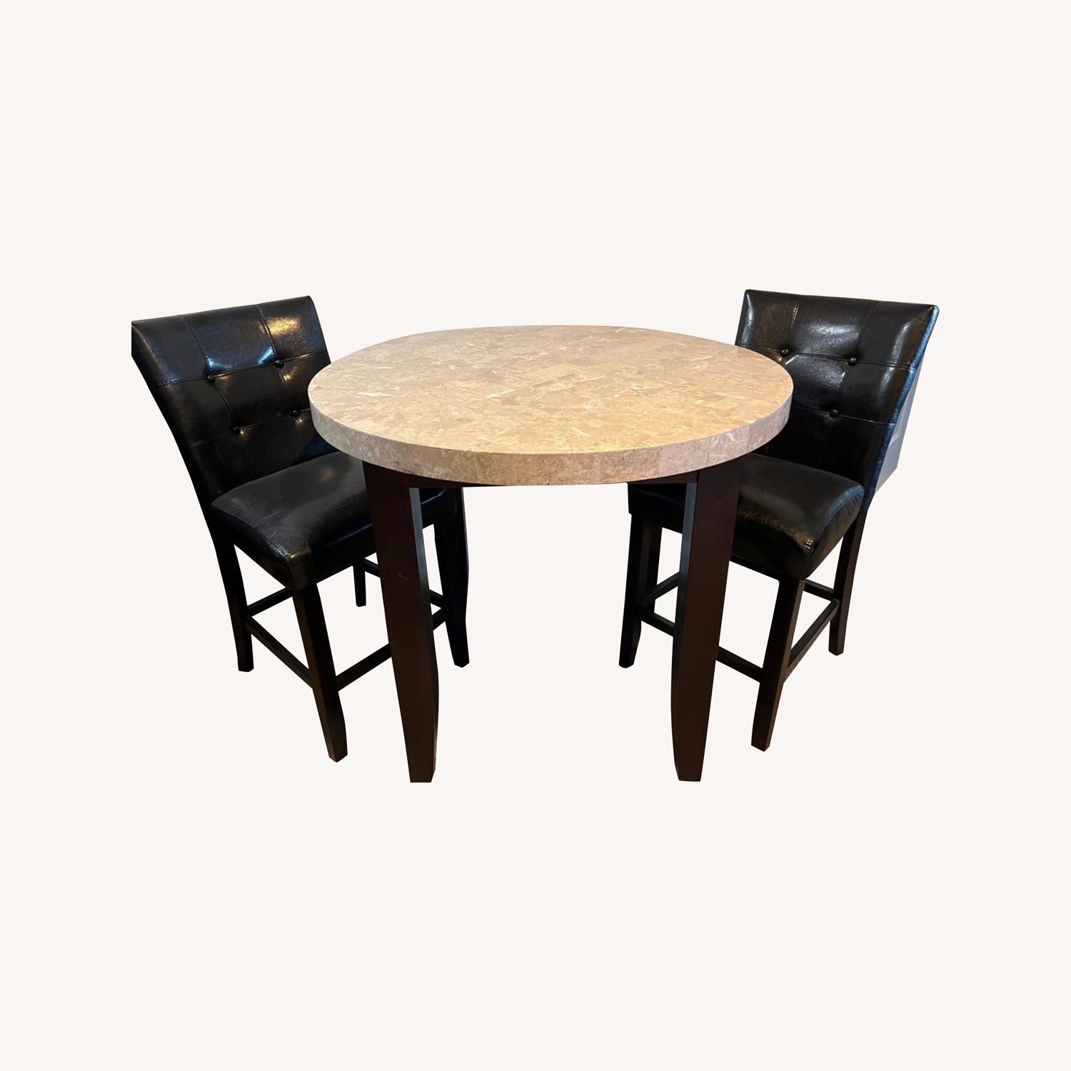 Marble top Dining Table & 2 Chairs AptDeco