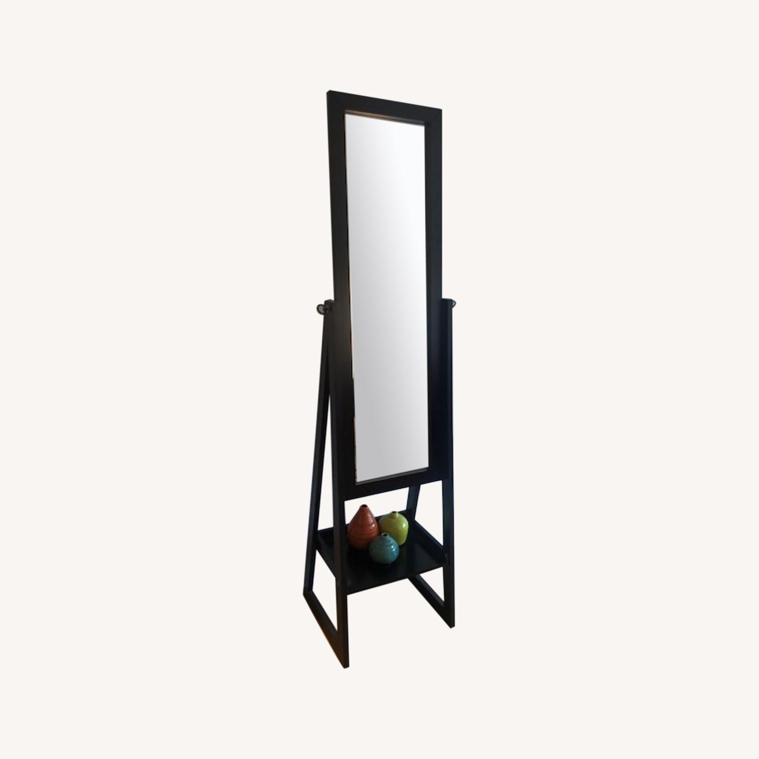 Wayfair Elegant Black Wooden Floor Mirror AptDeco