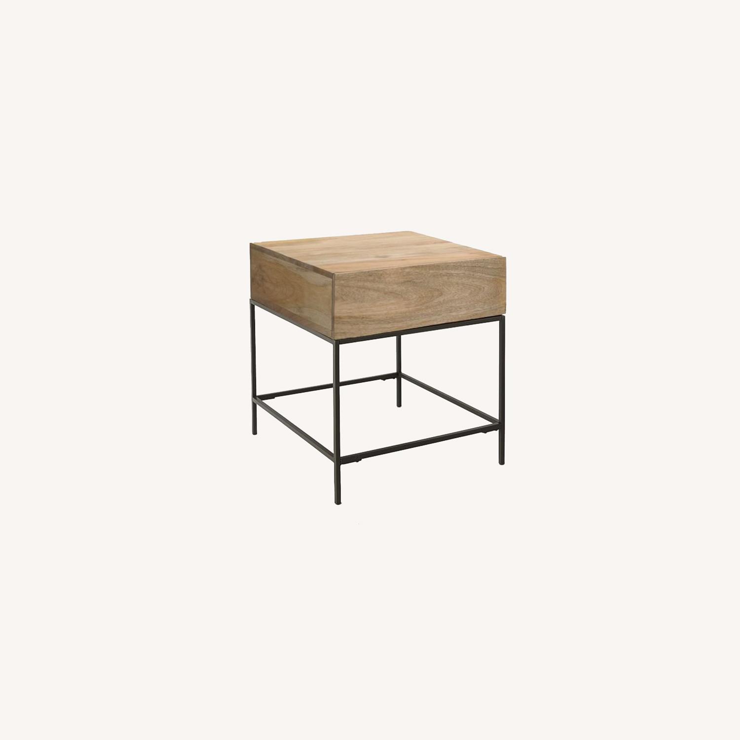 West Elm Industrial Storage Side Table, Raw Mango AptDeco