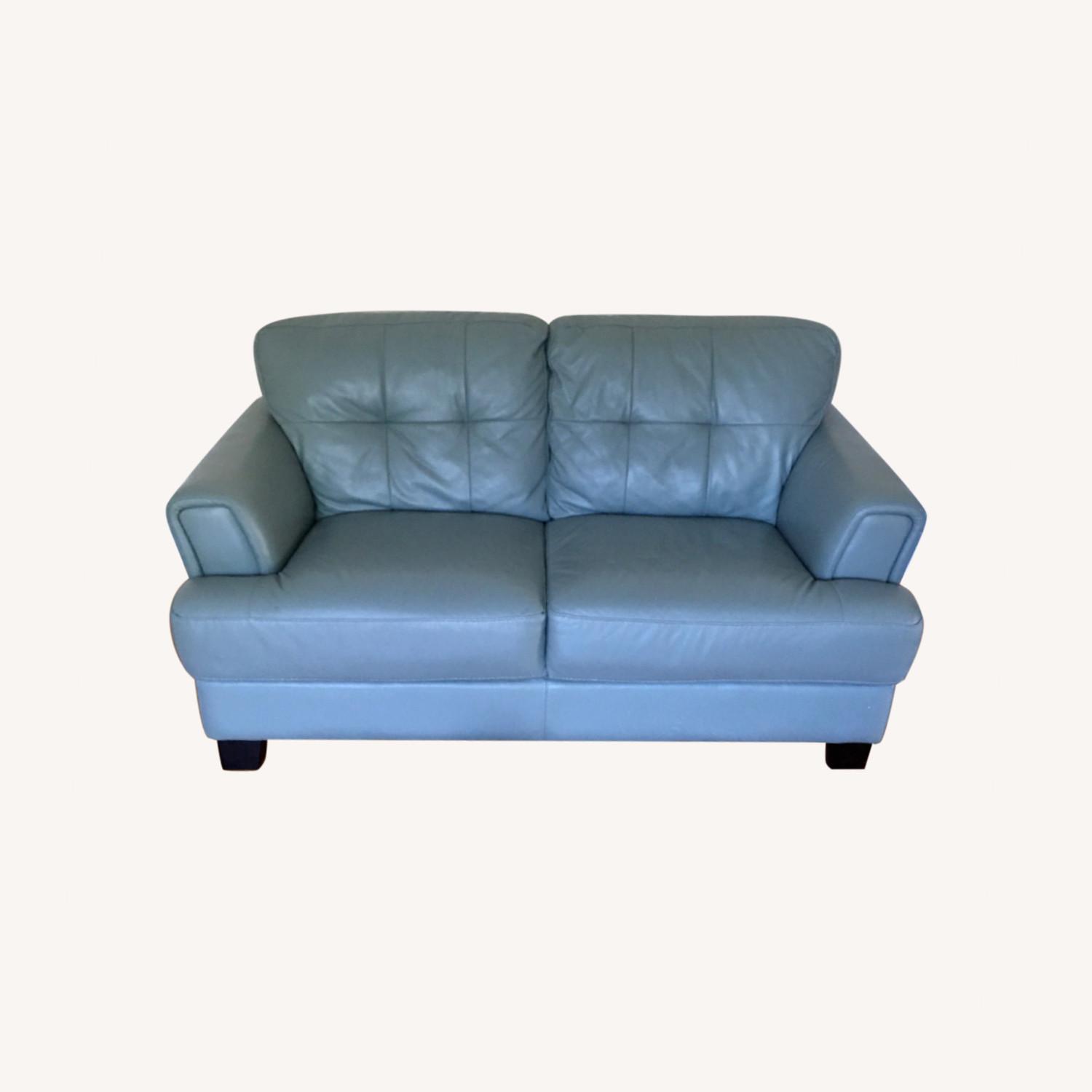 Raymour & Flanigan Benson Leather Sofa AptDeco