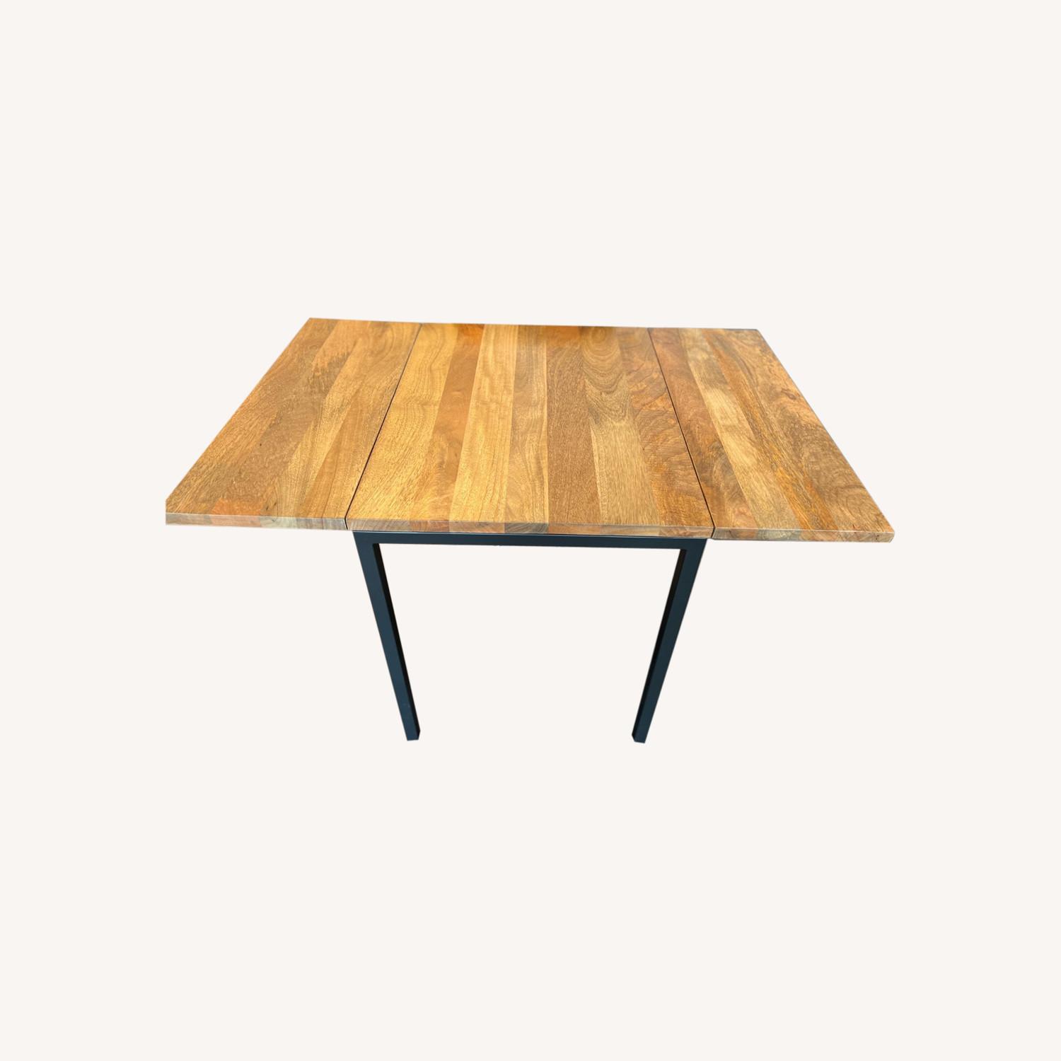 West Elm Box Frame Drop Leaf Expandable Table - image-0