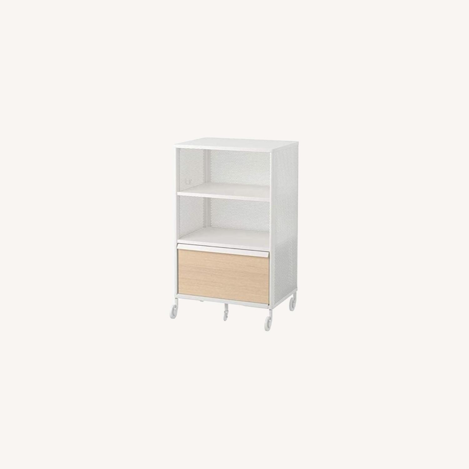 IKEA Bekant Storage Unit on Casters mesh White AptDeco