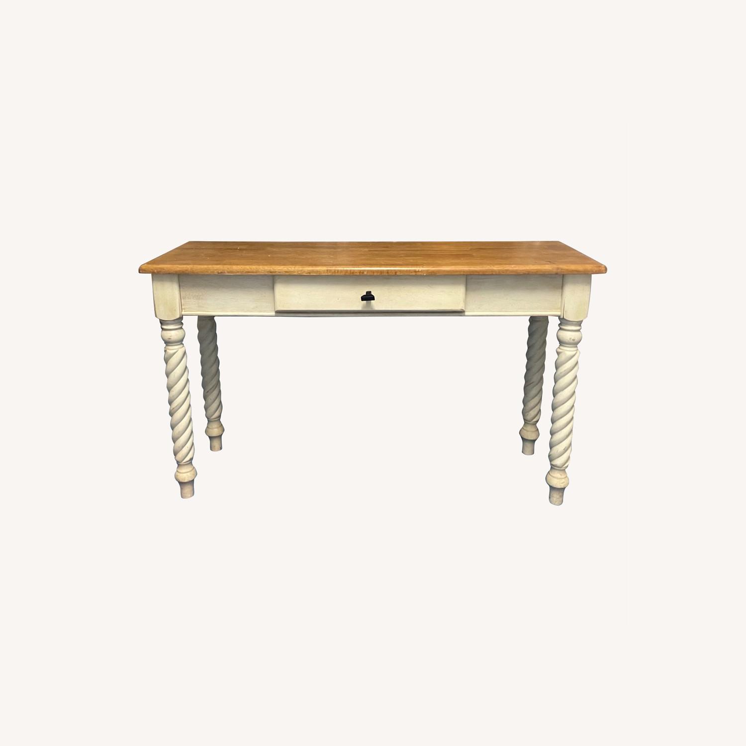 Antique Malaysian Spiral leg Console / Desk - AptDeco