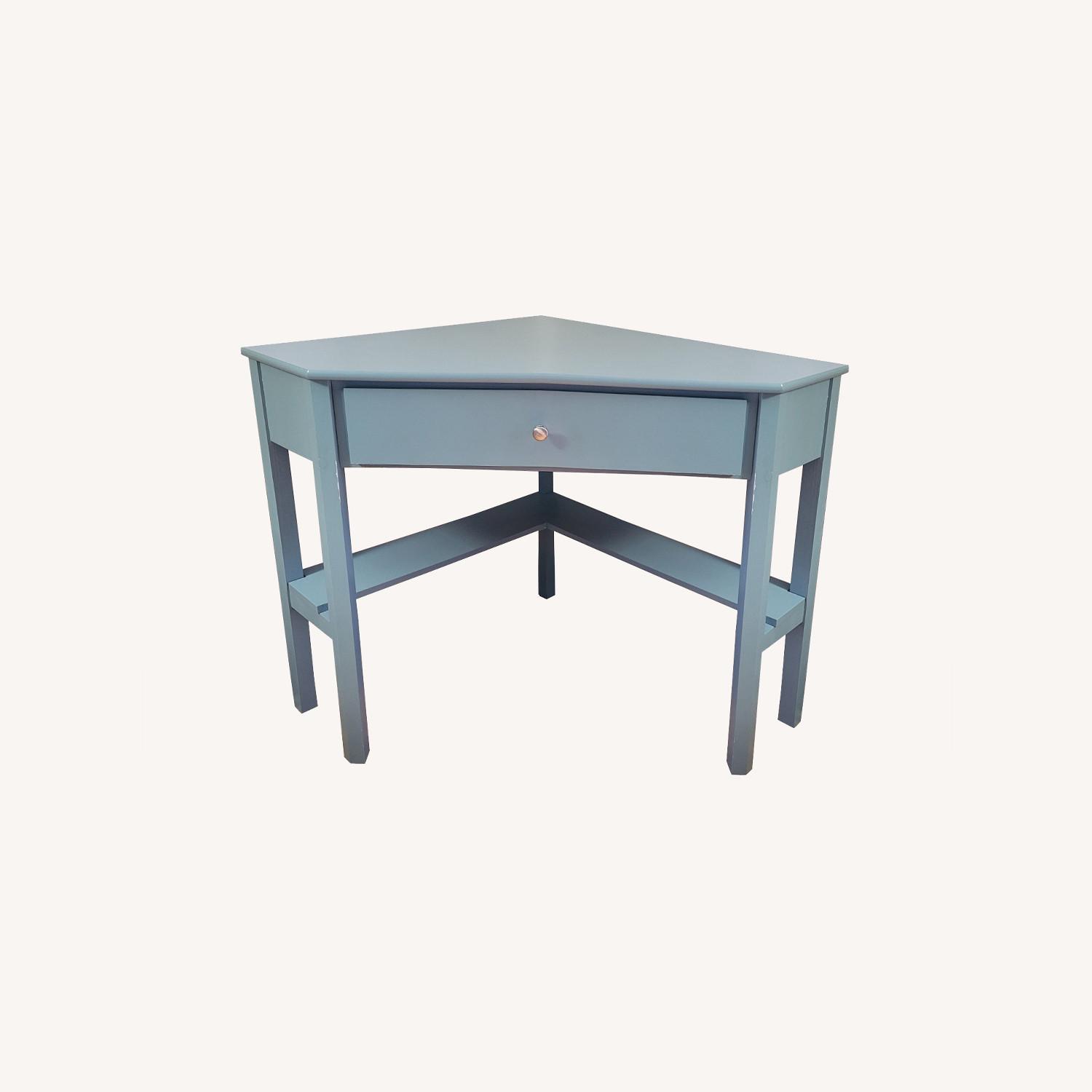 Target Small Pale Blue Corner Desk AptDeco
