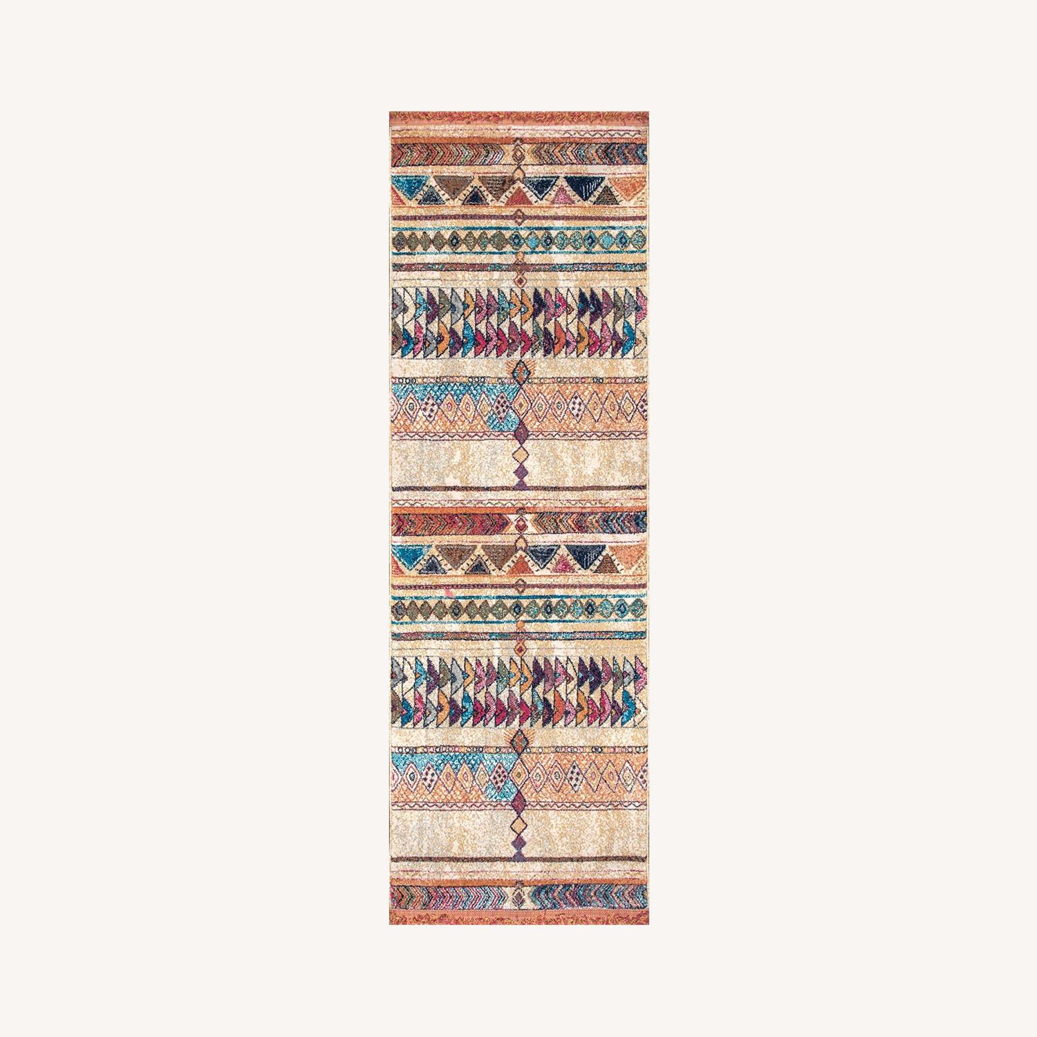 Rugs USA Aztec Atzi Runner Rug, 2' 8" x 8', Orange - image-0