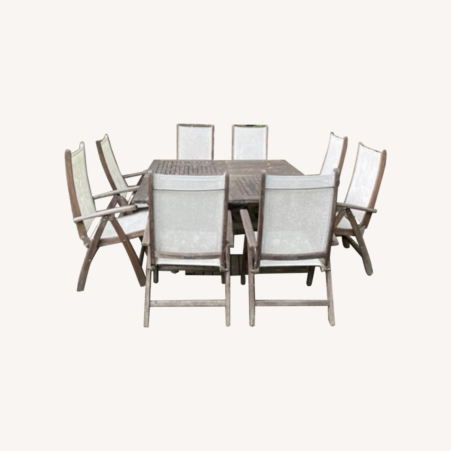 Fortunoff Dining 8 Pc. set with 63 in. Sq. table AptDeco