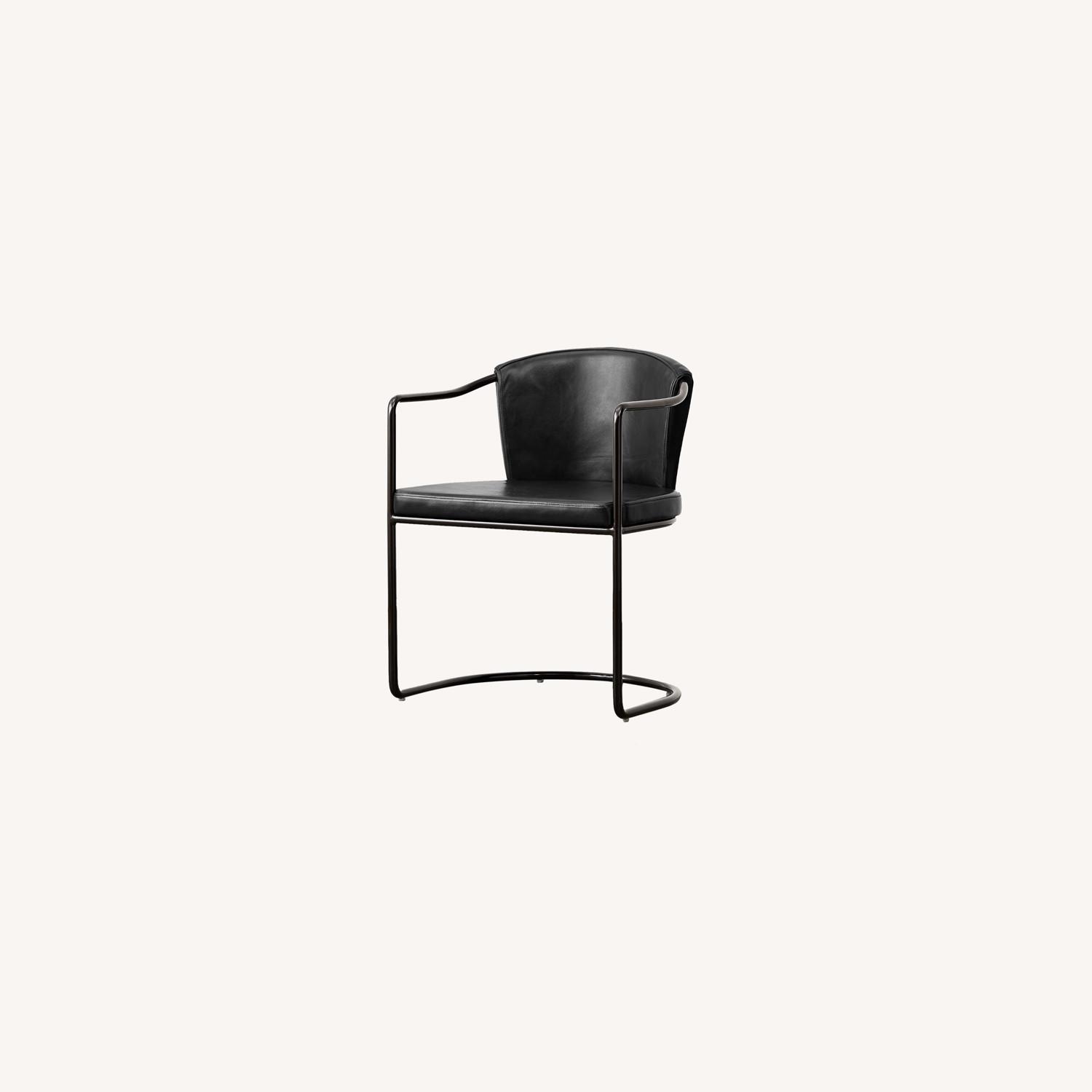 Set of CB2 Modern Leather Chairs AptDeco