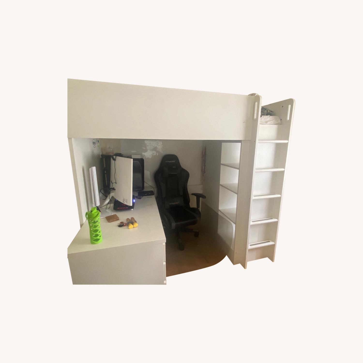 IKEA Twin Loft Bed with Desk with 4 Drawers and Closet AptDeco