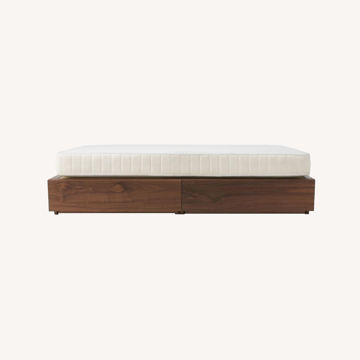 MUJI Full Size Storage Bed Walnut AptDeco