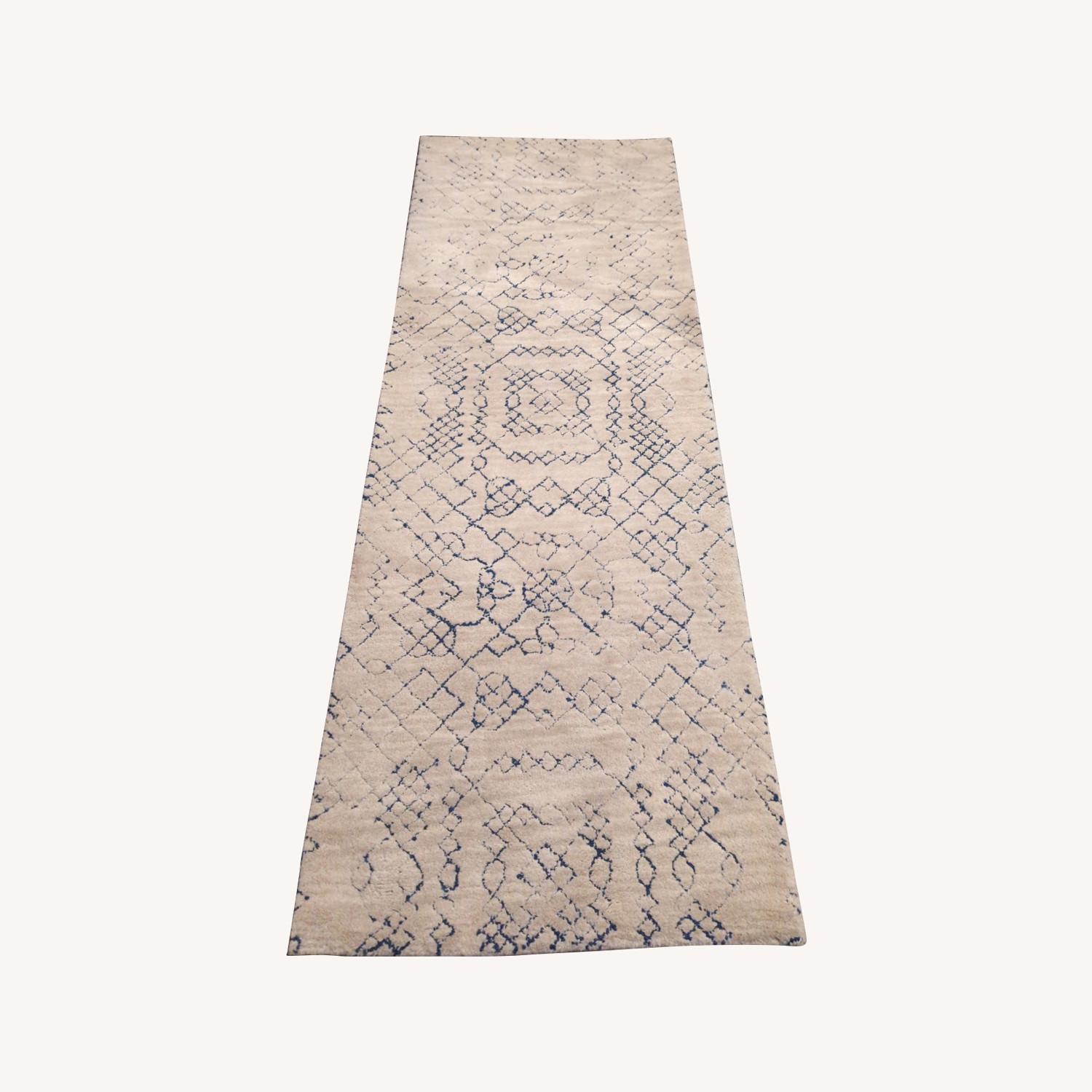 Crate & Barrel Azulejo Wool Runner Rug AptDeco