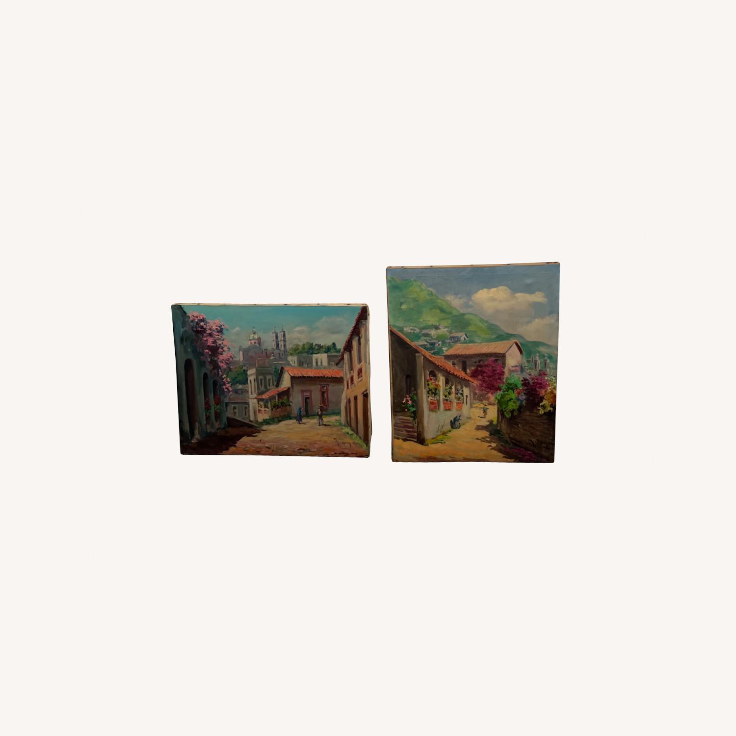 Set of 2 Oil Paintings AptDeco