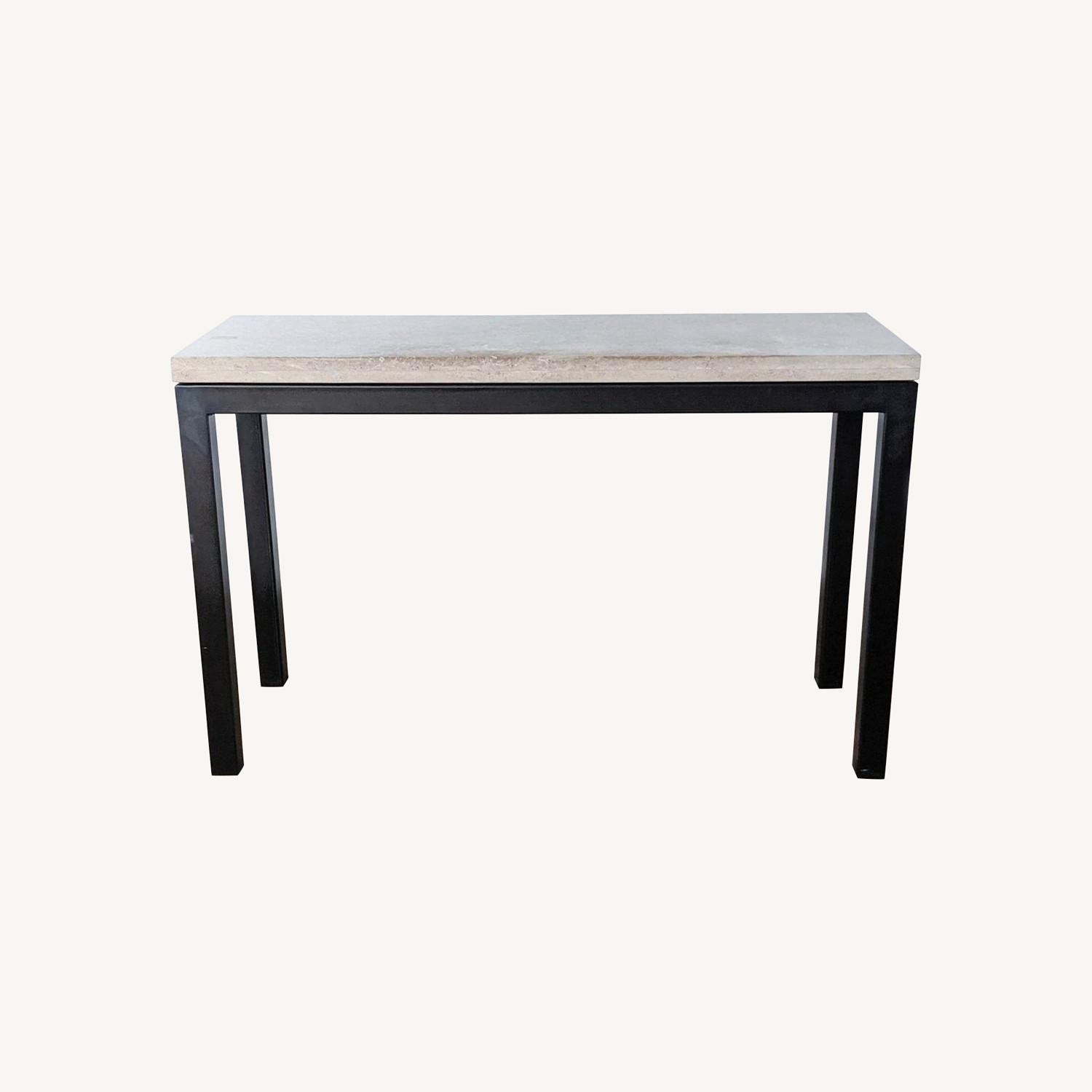Crate & Barrel Parsons Travertine Console Table - image-0