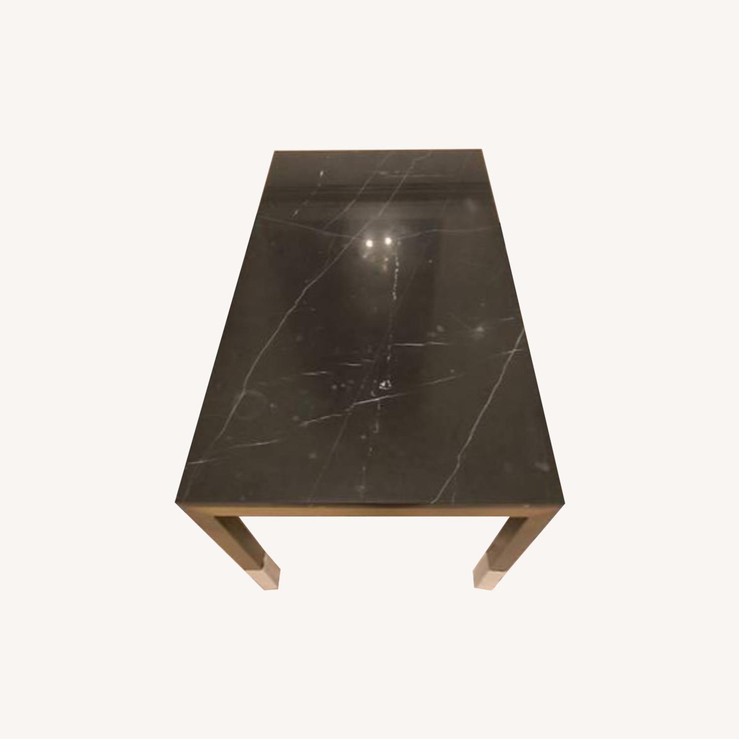 Crate and Barrel Black Marble Table AptDeco