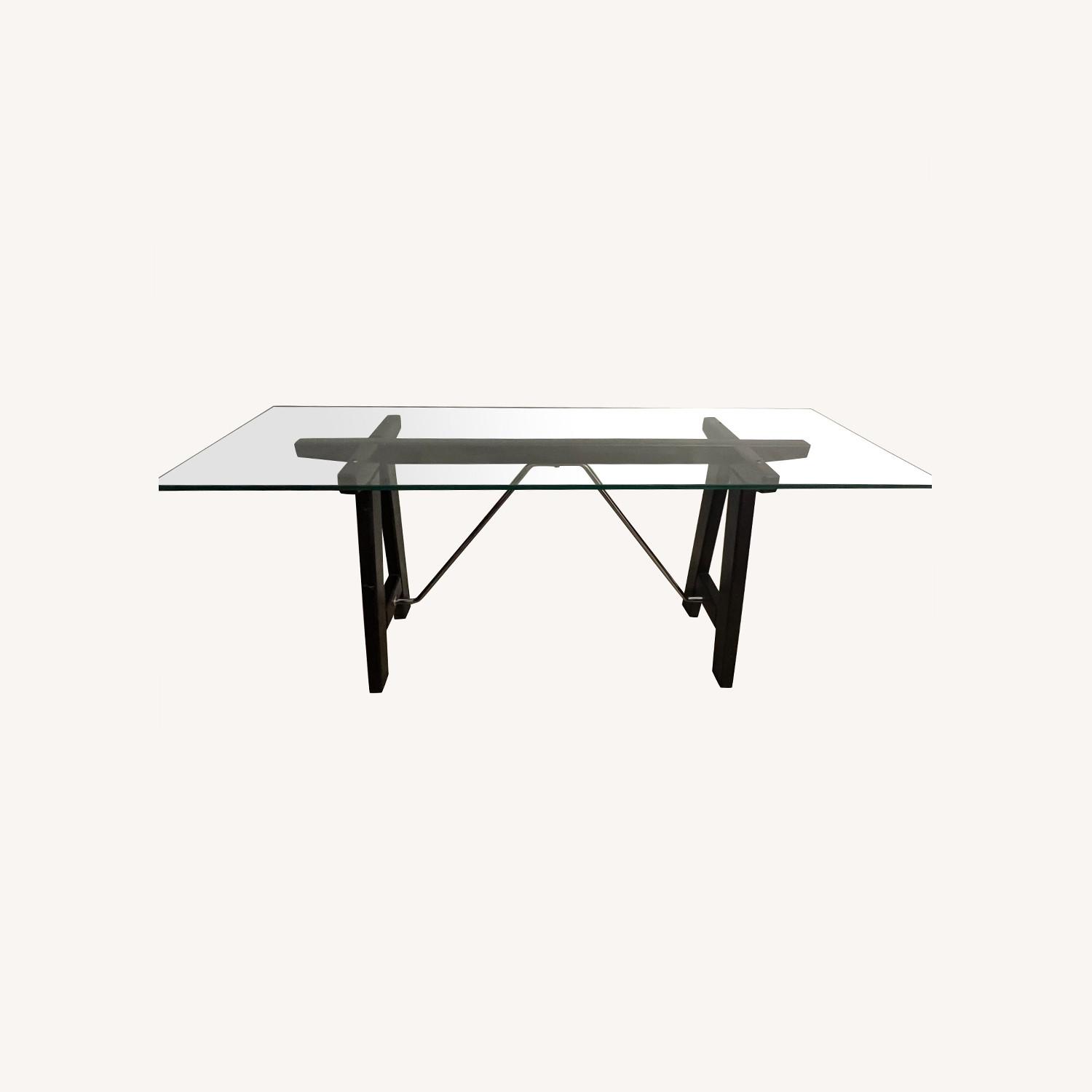 IKEA European Brand Glass Top Console Table AptDeco