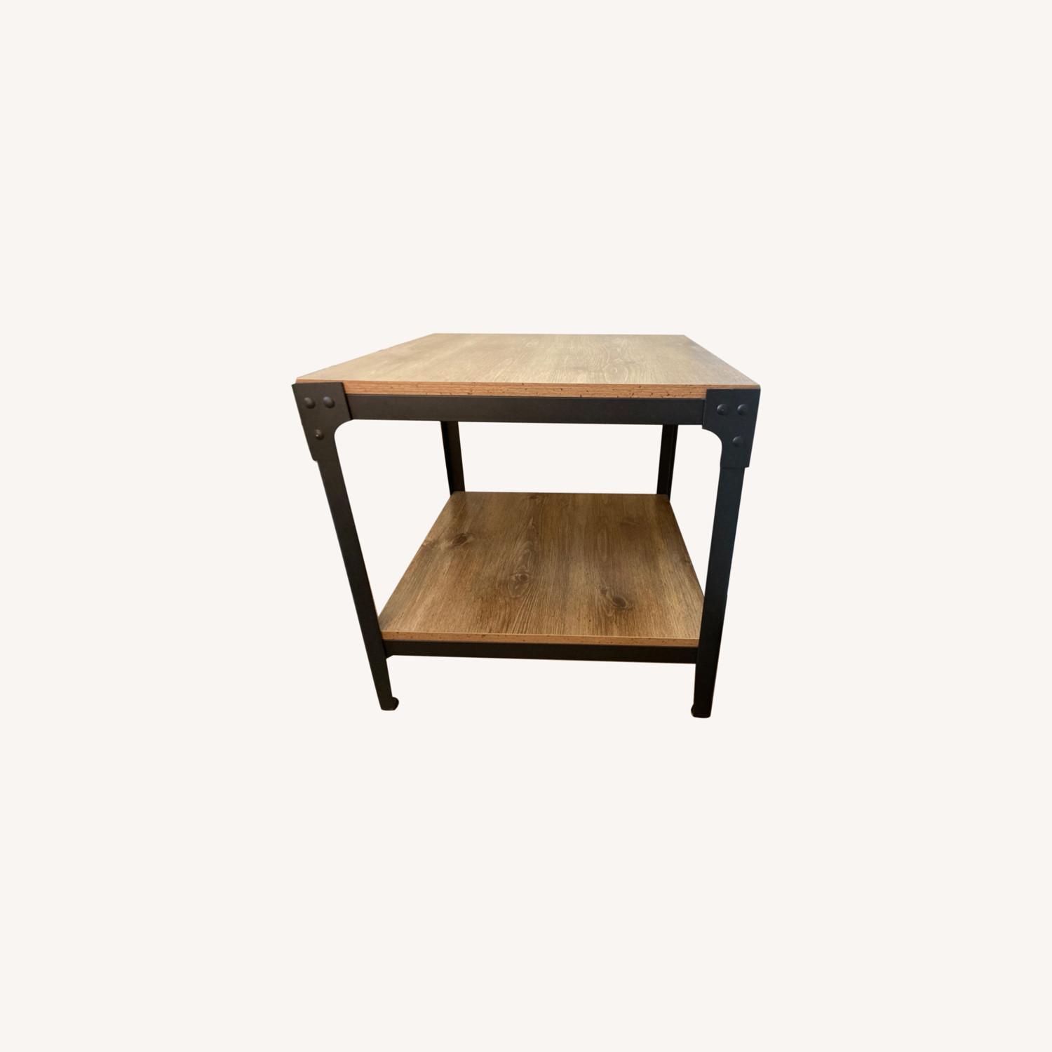 Wooden Industrial Modern Side Table AptDeco