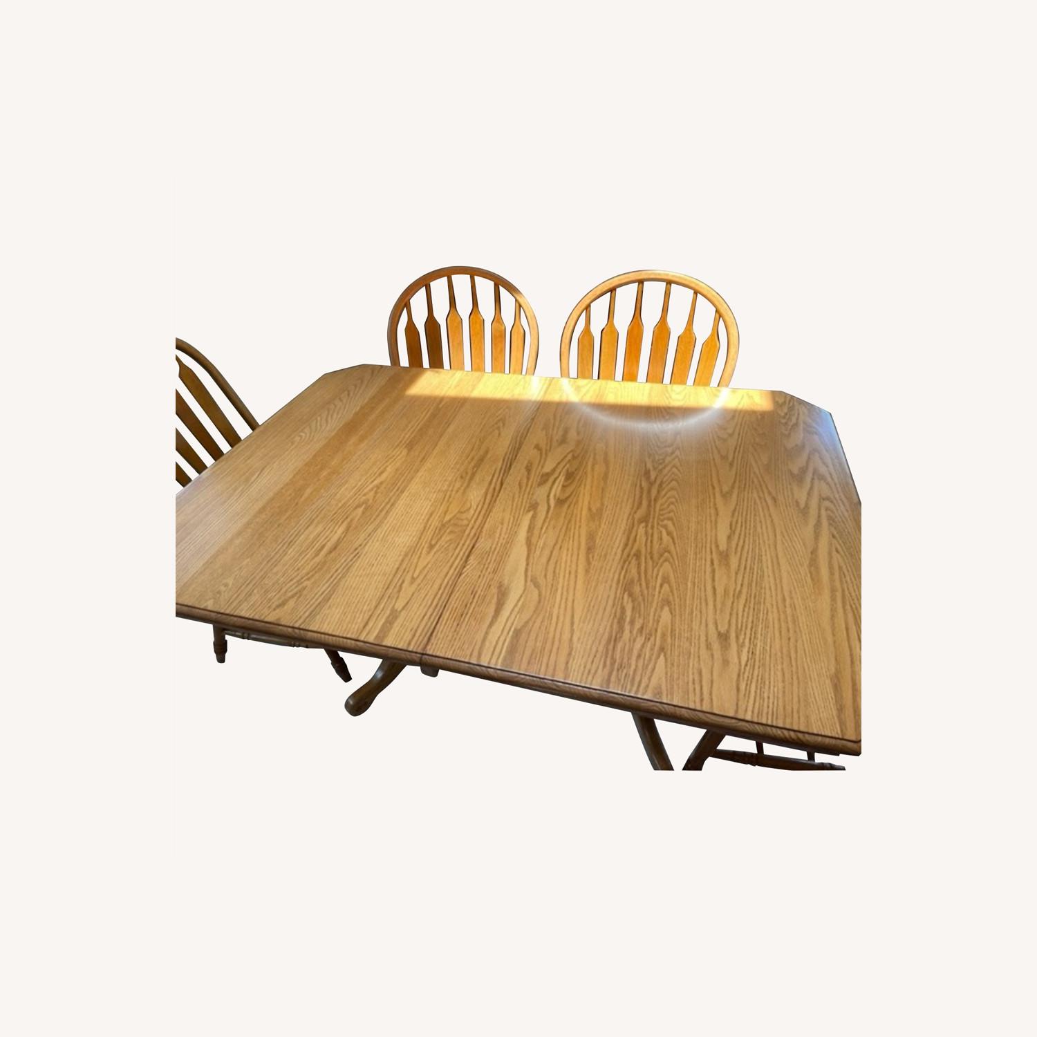 Solid Oak Dining Table Set AptDeco