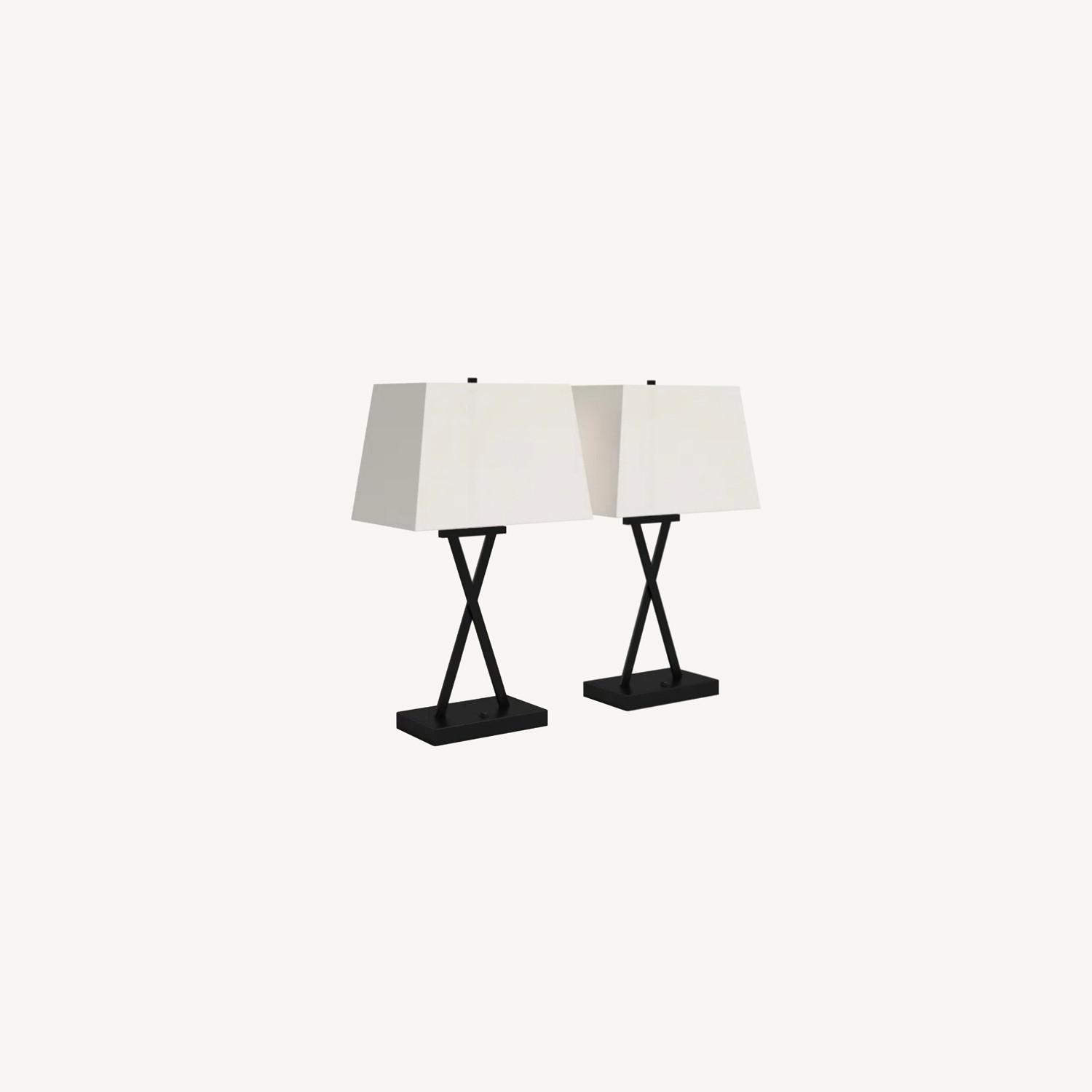 Wayfair 26in Black Table Lamp Set with USB AptDeco