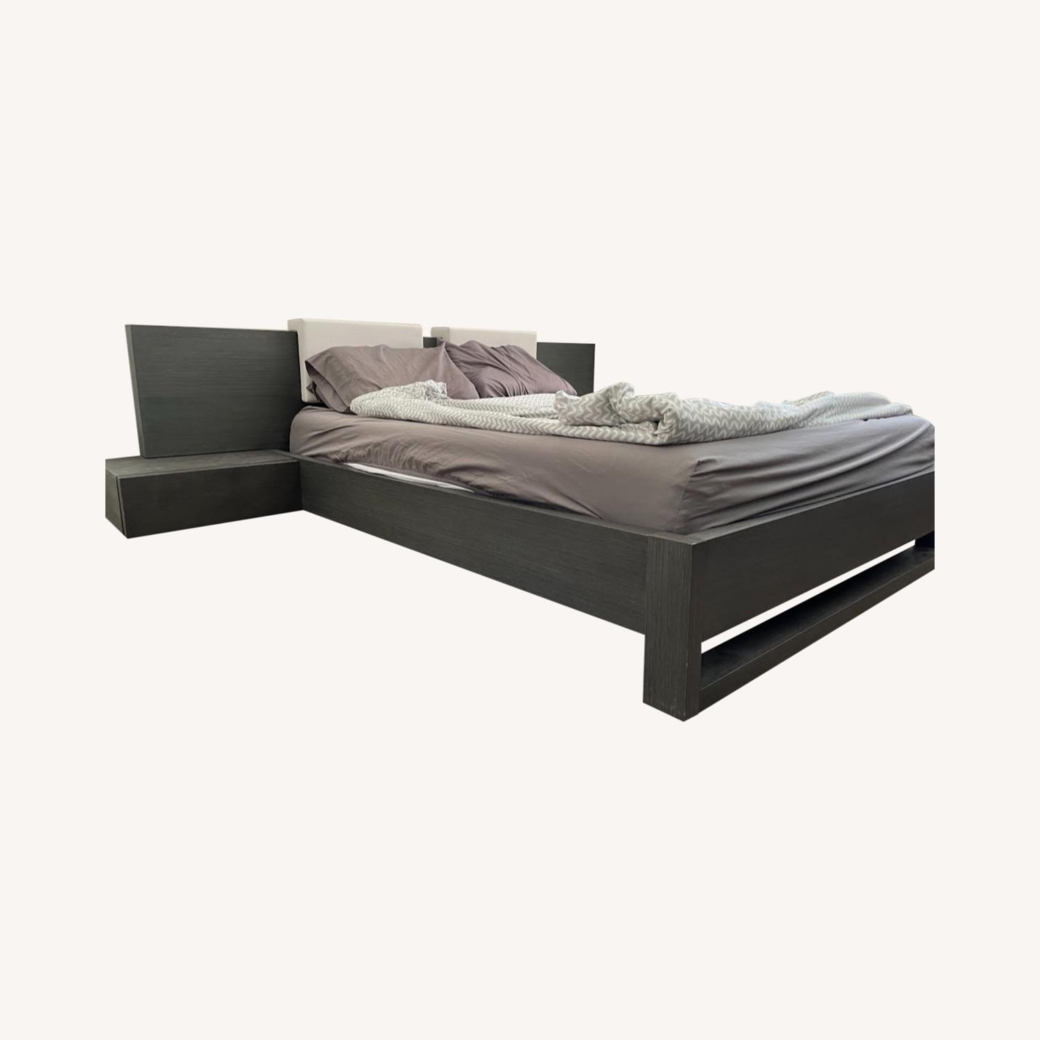 Modloft Monroe Gray Oak Queen Platform Bed AptDeco