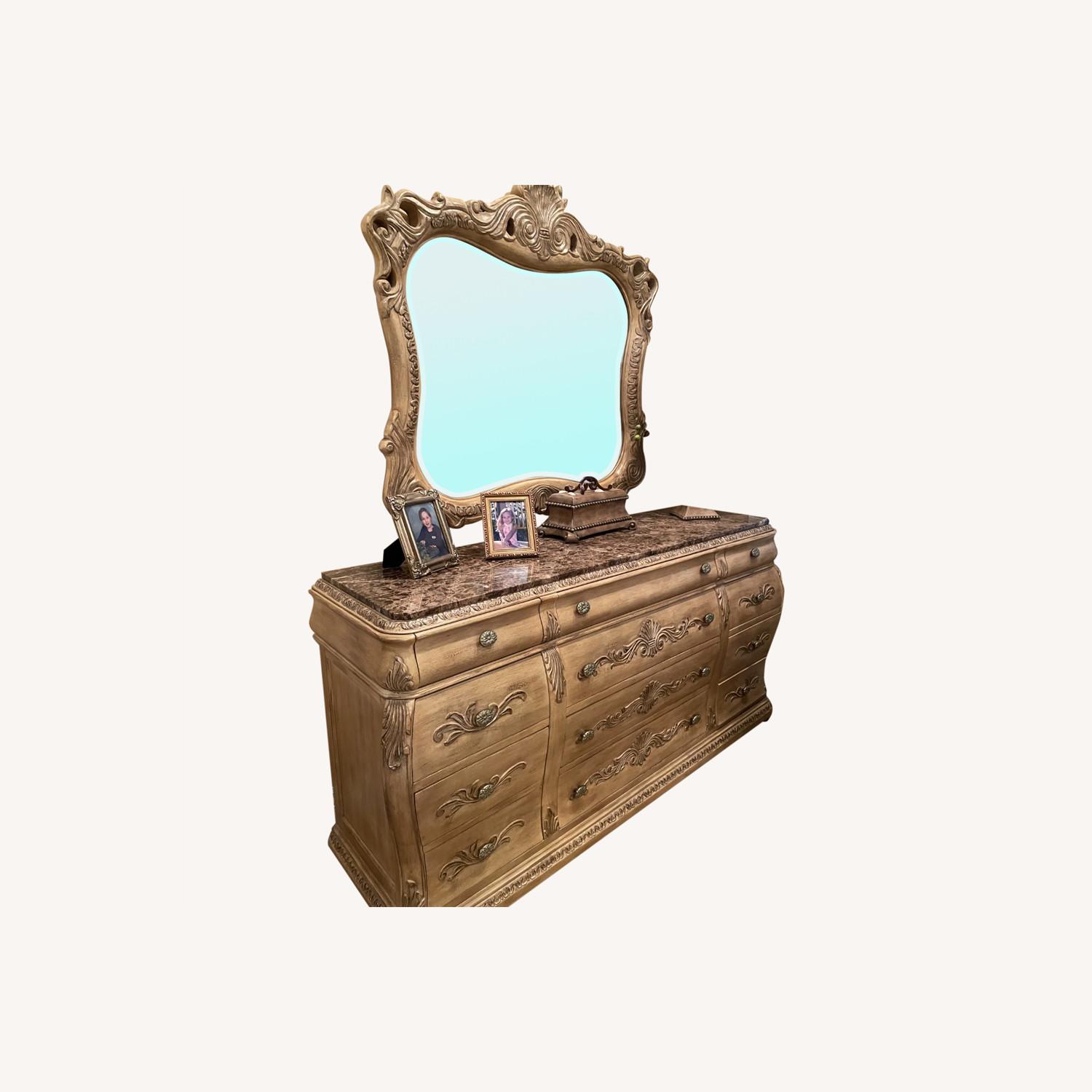 Magnificent Dresser with Brown Granite Top AptDeco