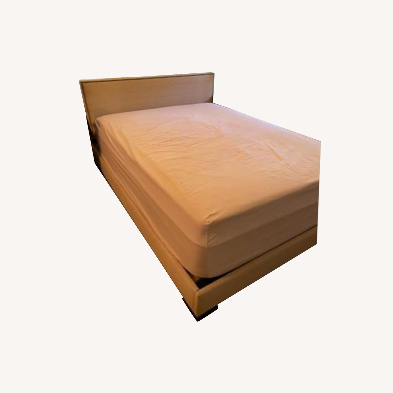 West Elm Nailhead Fabric Headboard & Bed Frame - image-0