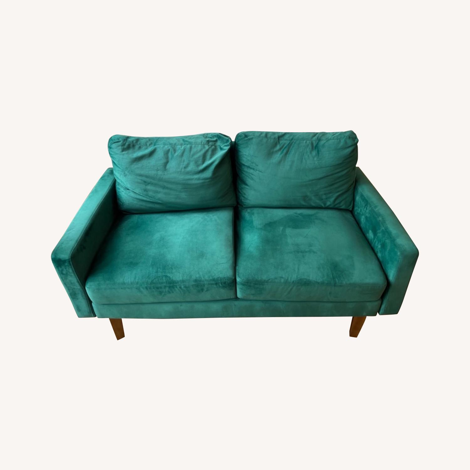 Wayfair Green Velvet Couch AptDeco