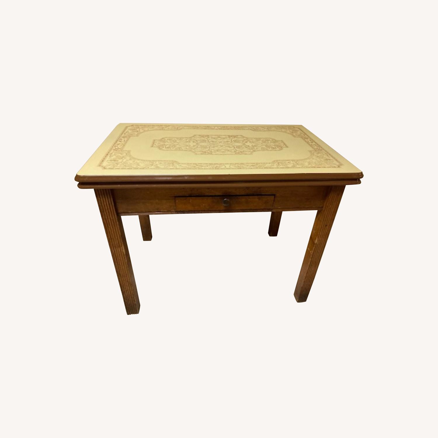 1920-1930's Expandable Kitchen Table with Drawer - AptDeco