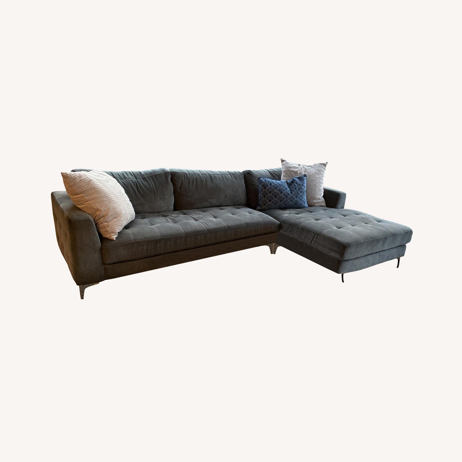 Wayfair Dark Grey Sectional Couch AptDeco