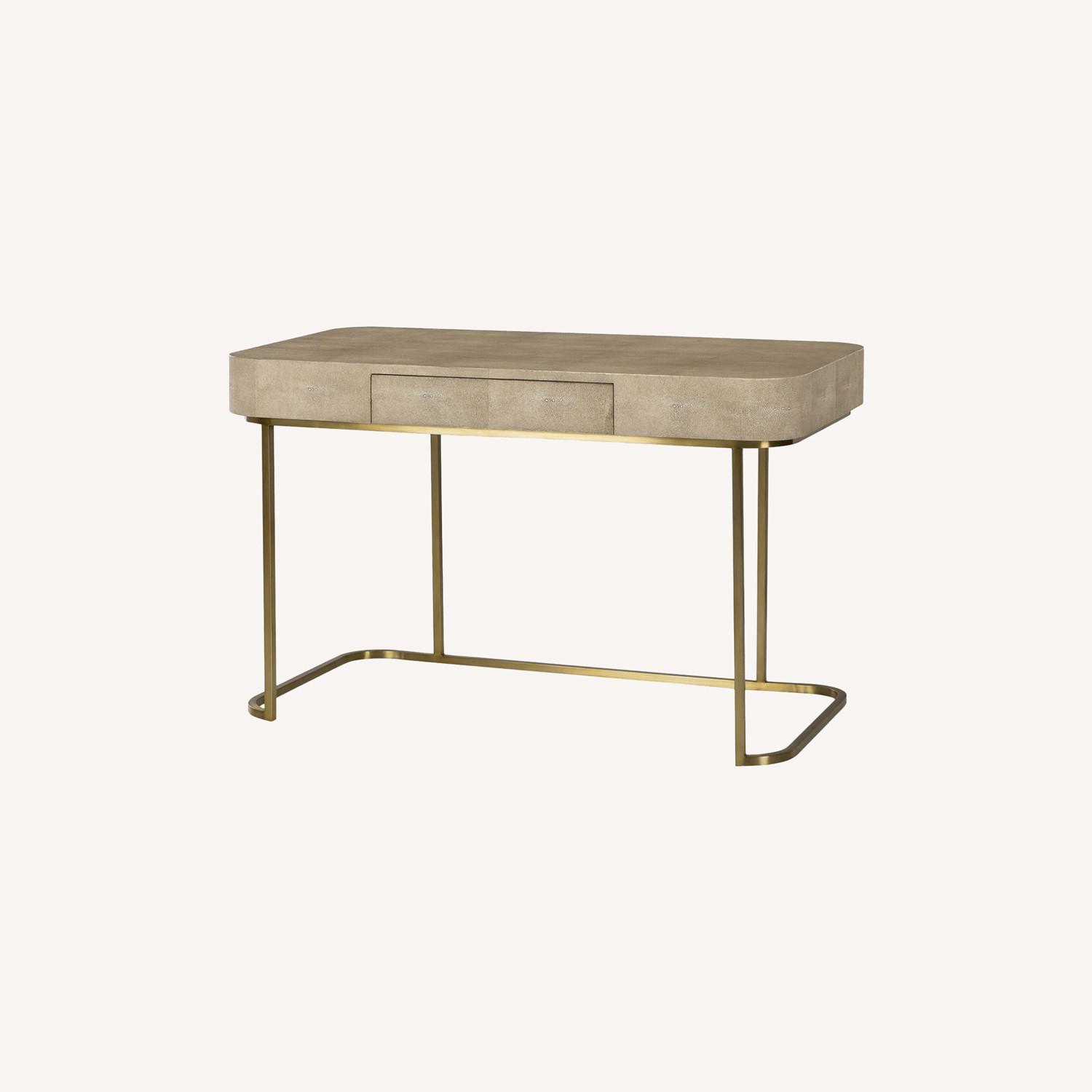 Kathy Kuo Seymour Regency Deco Brass Desk - AptDeco