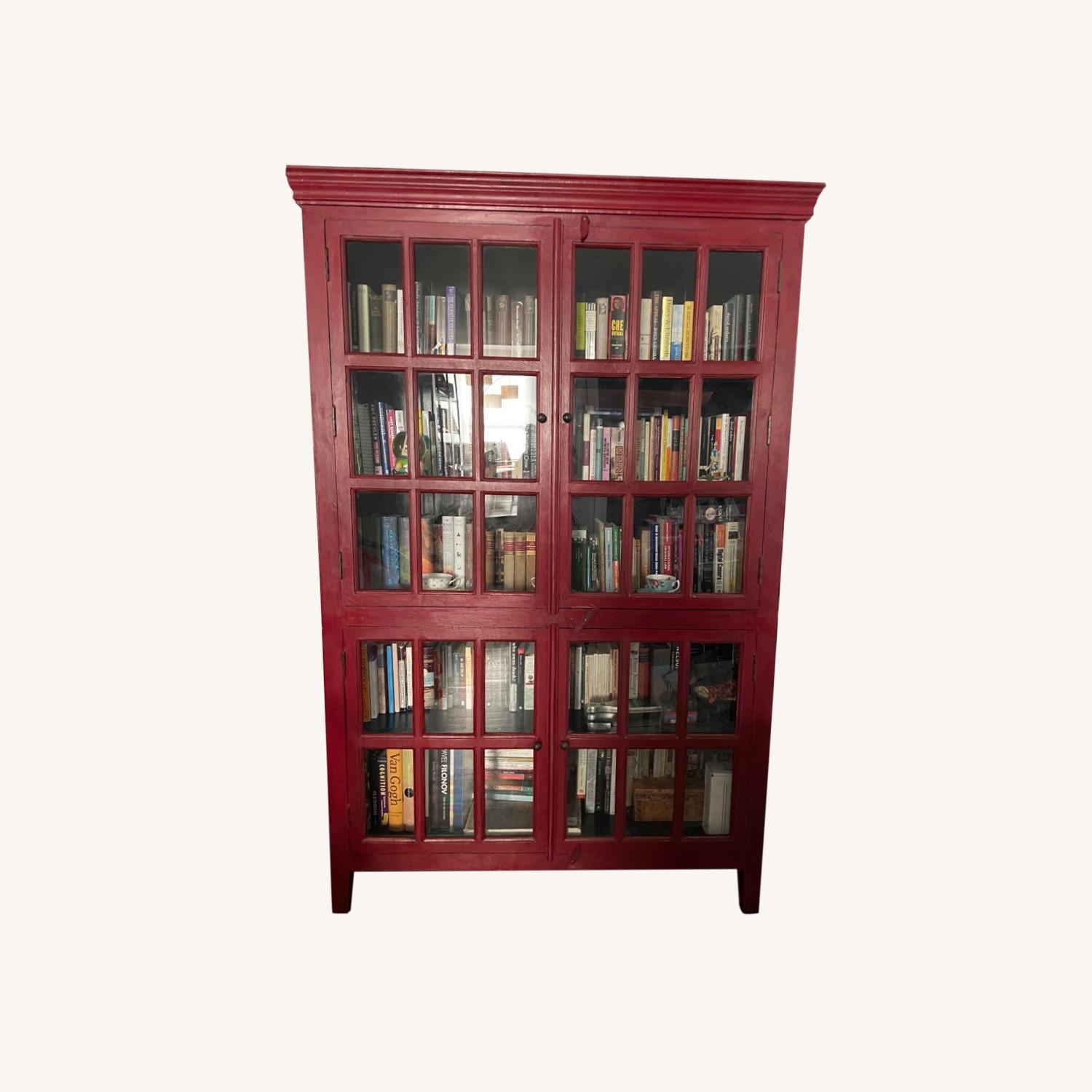 Crate & Barrel Farmhouse Inspired Bookshelf (Red) AptDeco